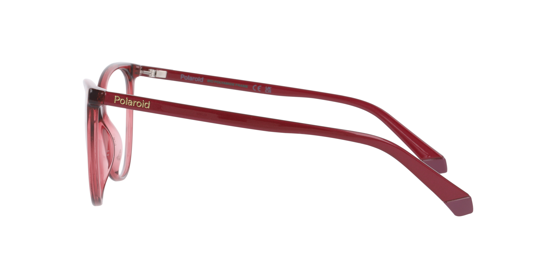 PLD D551 Burgundy PlasticEyeglass Frames for Glasses Direct, Side View