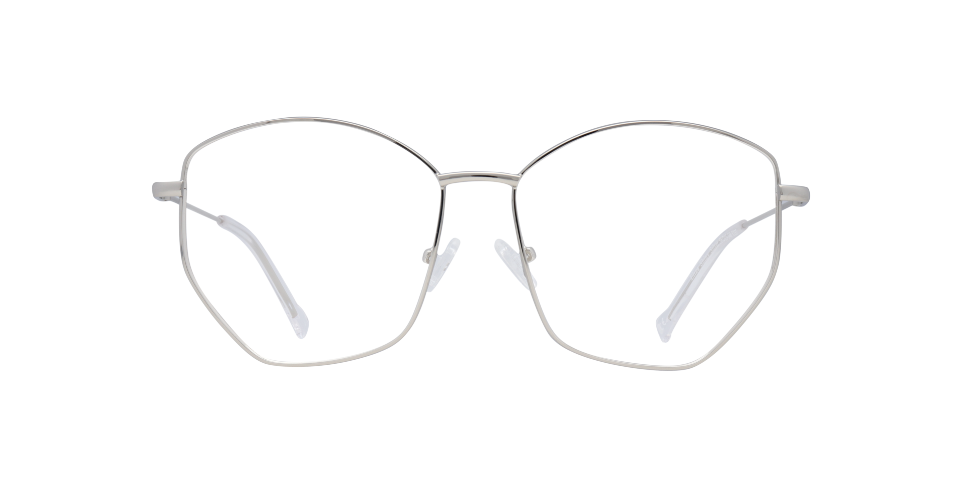 Eliza Shiny Silver MetalEyeglass Frames for Glasses Direct, Front View