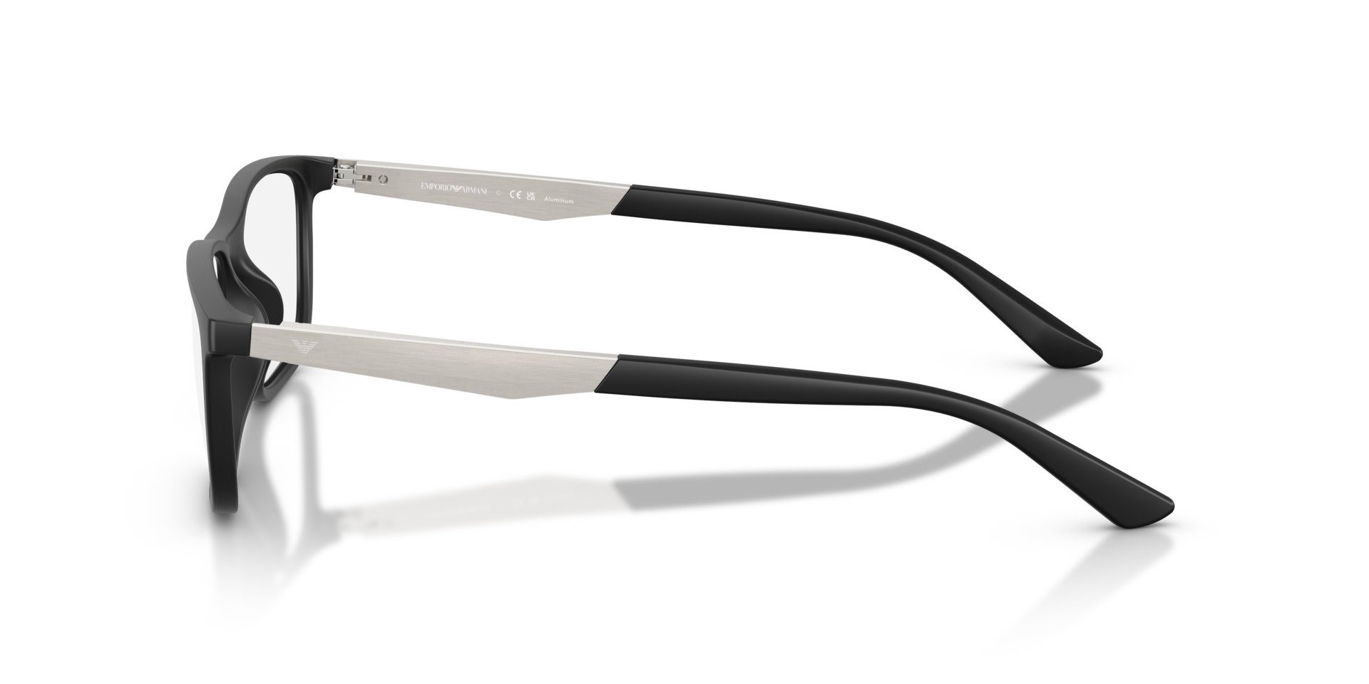EA3280U Matte Black PlasticEyeglass Frames for Glasses Direct, Side View