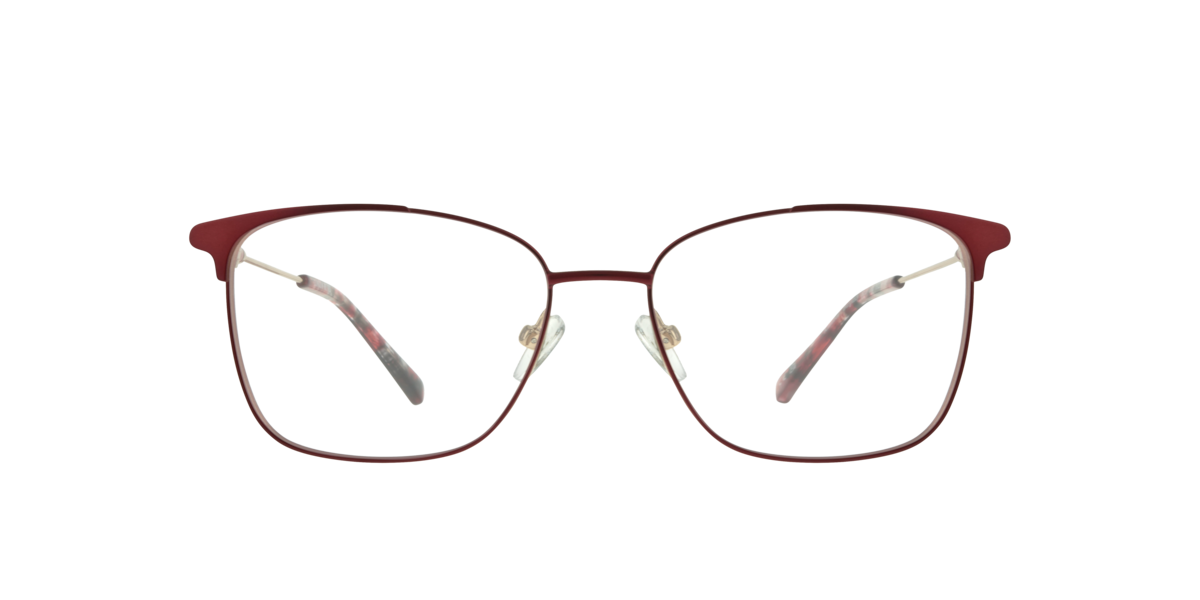 Burgundy/Shiny Gold rectangle Metal eyeglasses Online - Full Rim - Kathleen