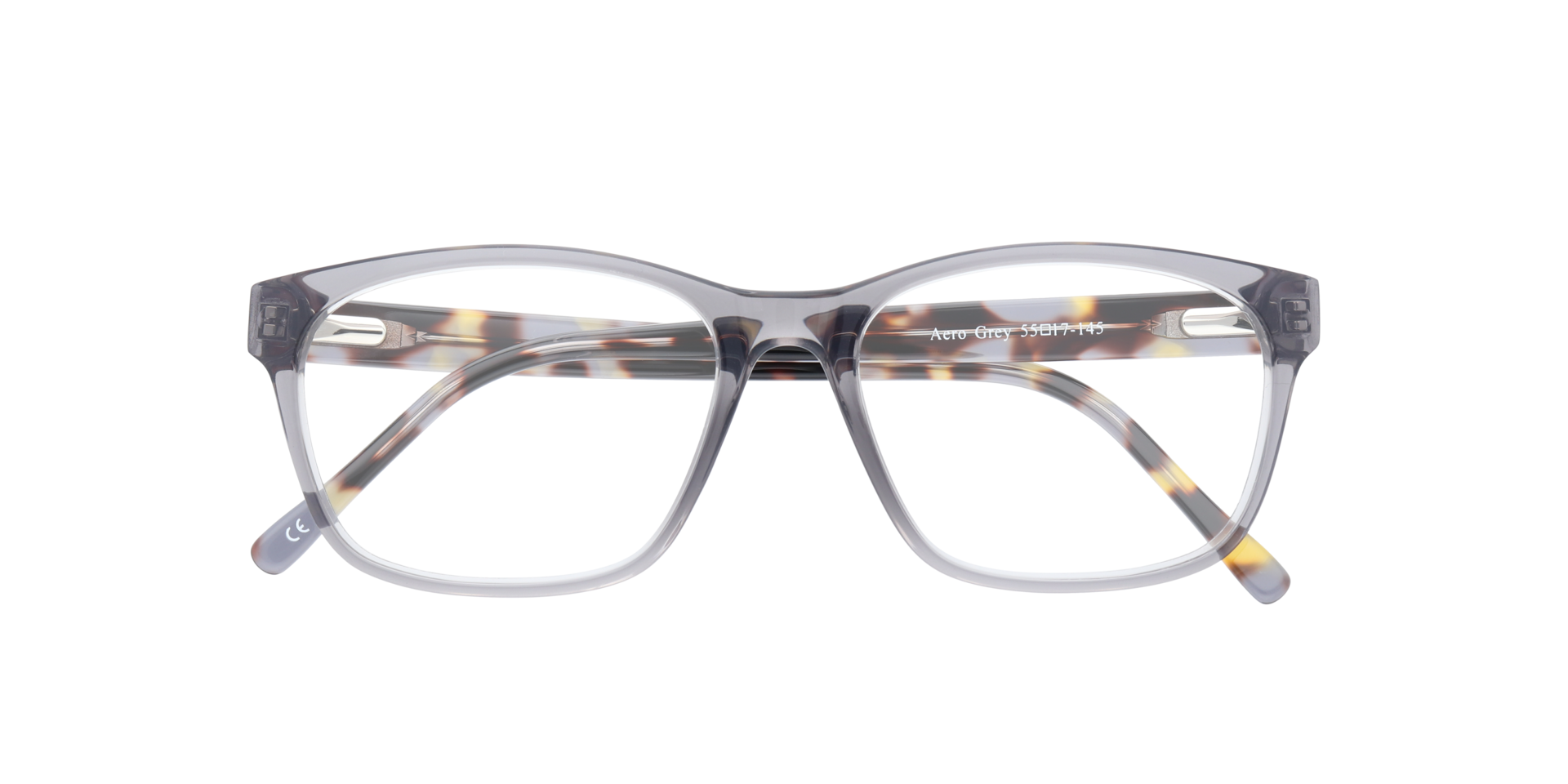 Aero Grey AcetateEyeglass Frames for Glasses Direct, Closed View