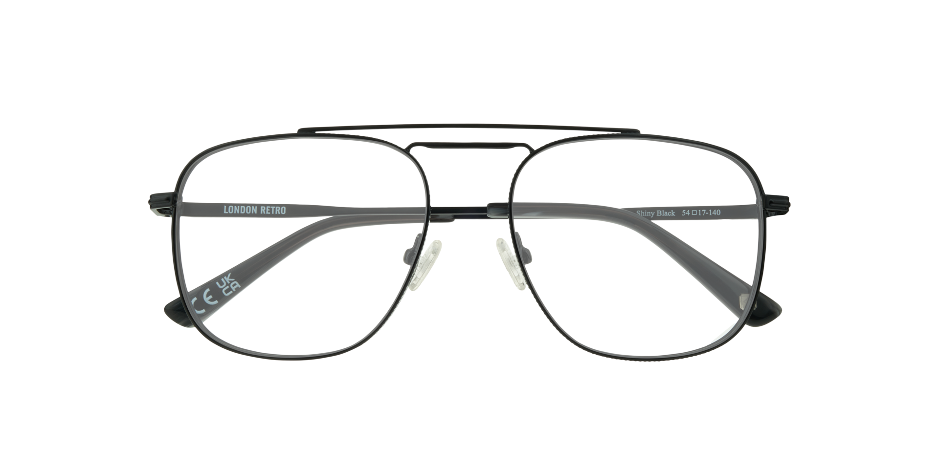 Jacob Shiny Black MetalEyeglass Frames for Glasses Direct, Closed View