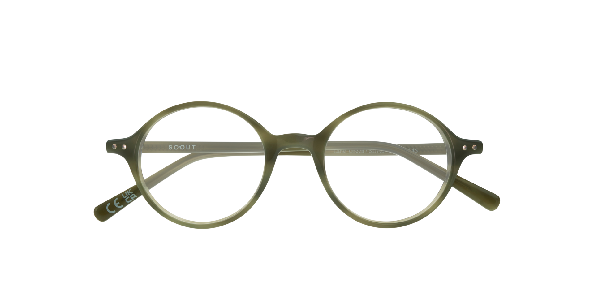 Lane Green & Silver AcetateEyeglass Frames for Glasses Direct, Closed View