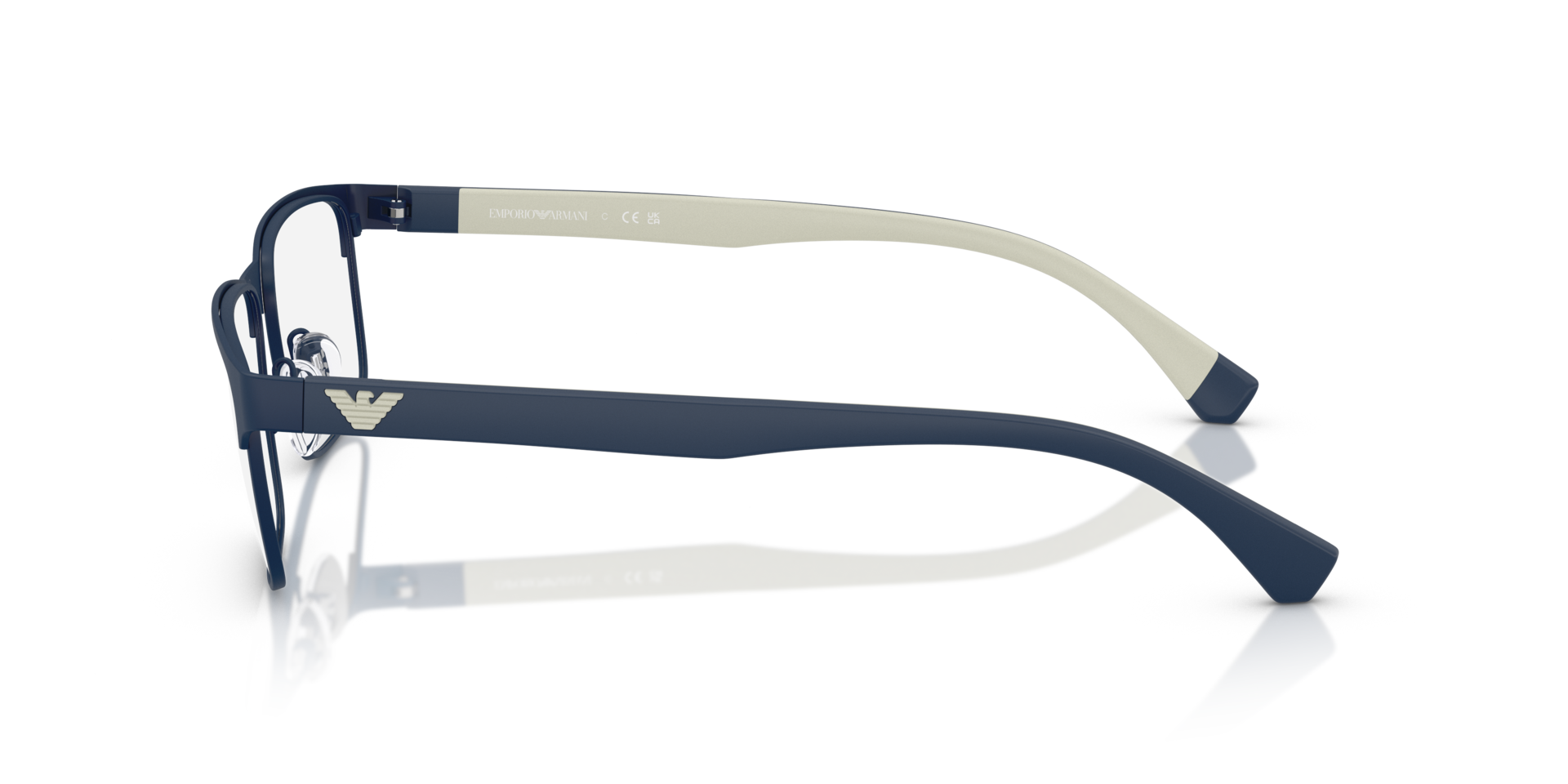 EA1105 Matte Blue MetalEyeglass Frames for Glasses Direct, Side View