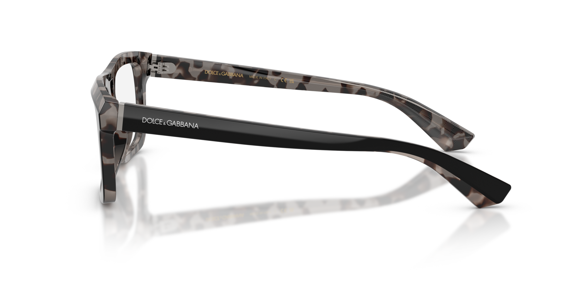 DG3431 Black On Grey Havana AcetateEyeglass Frames for Glasses Direct, Side View