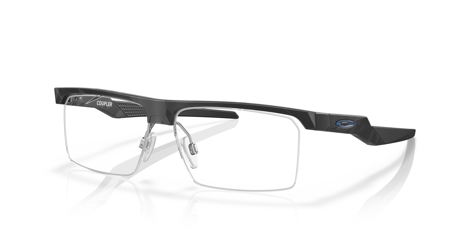 Coupler Satin Black Camo PlasticEyeglass Frames for Glasses Direct, Angle View