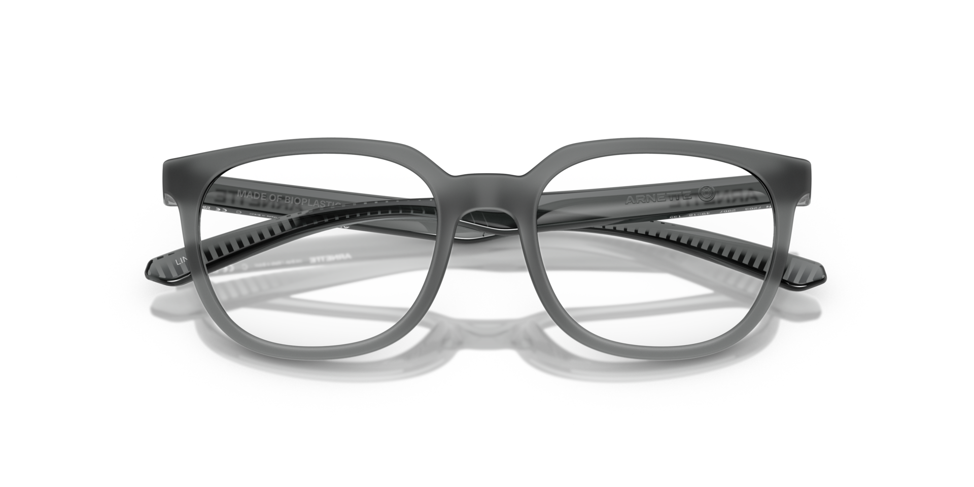 AN7263 Transparent Grey Matte & Shiny PlasticEyeglass Frames for Glasses Direct, Closed View