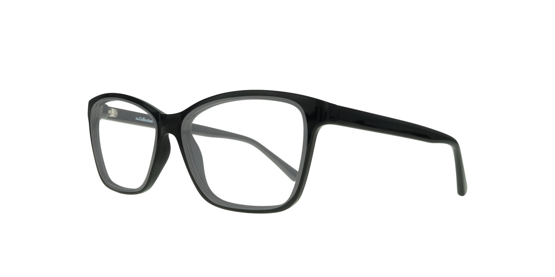 Kara Black PlasticEyeglass Frames for Glasses Direct, Angle View