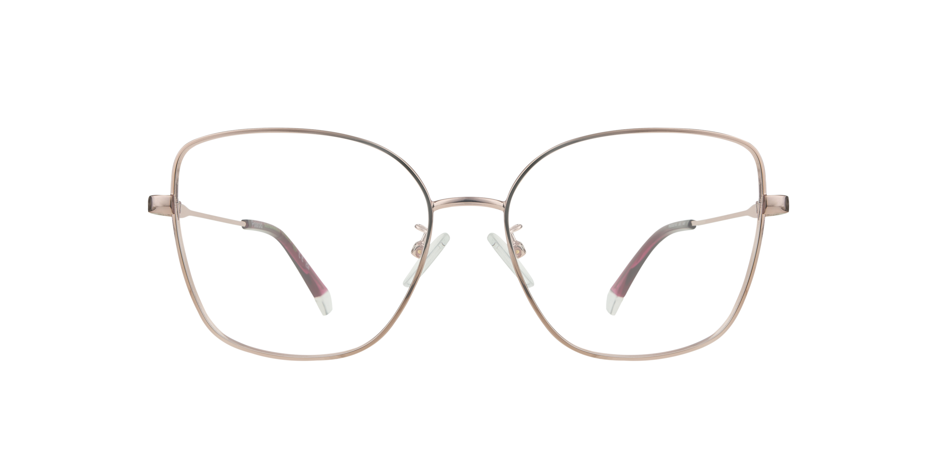 PLD D521/G Pink MetalEyeglass Frames for Glasses Direct, Front View