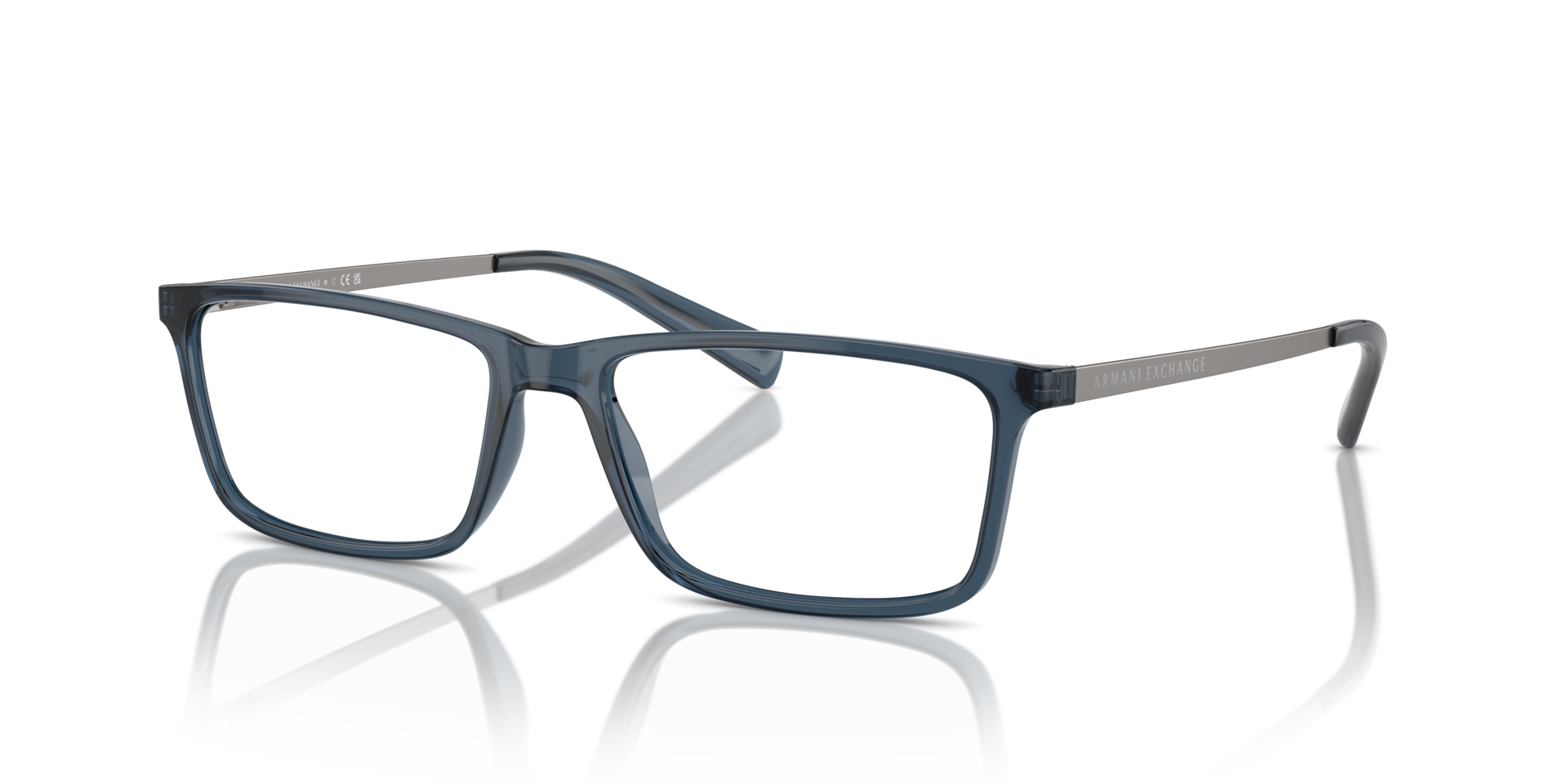 AX3027 Transparent Blue PlasticEyeglass Frames for Glasses Direct, Angle View