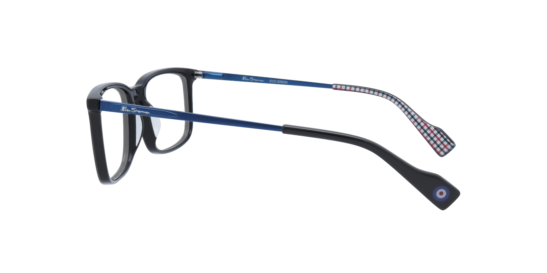 Chester BN Black MetalEyeglass Frames for Glasses Direct, Side View