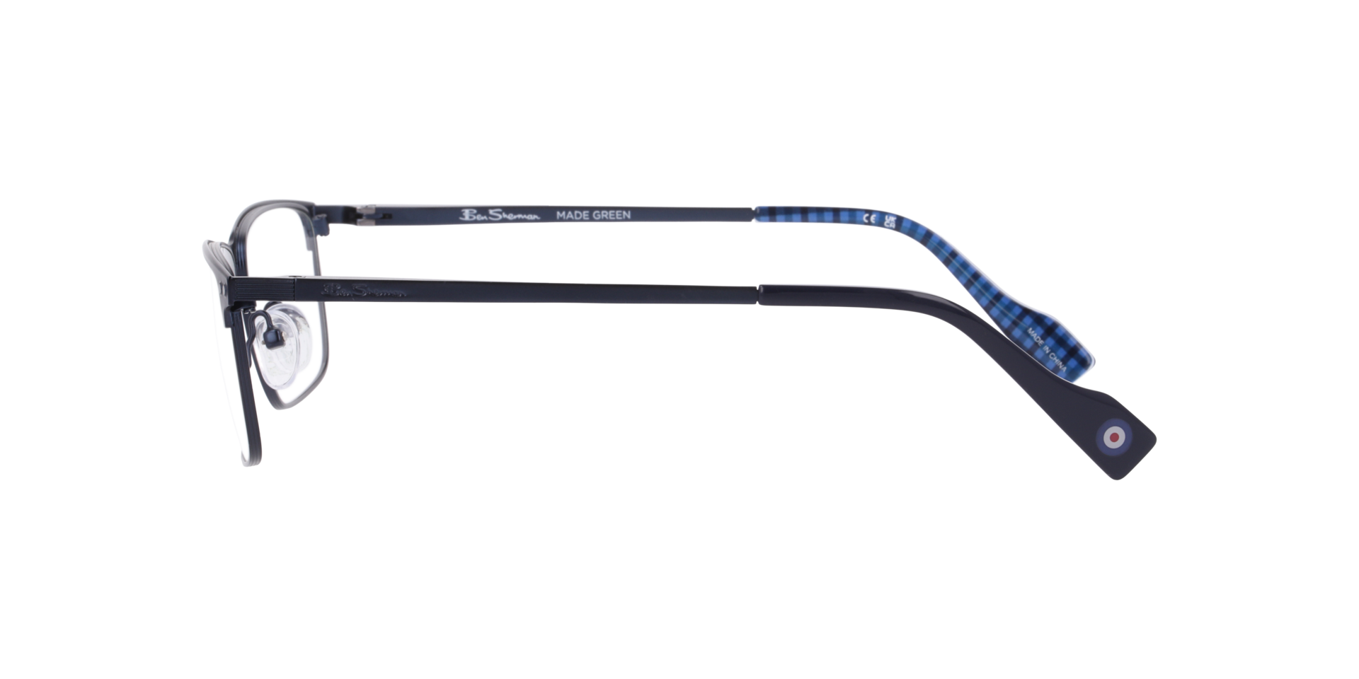 Bscornhill Blue MetalEyeglass Frames for Glasses Direct, Side View