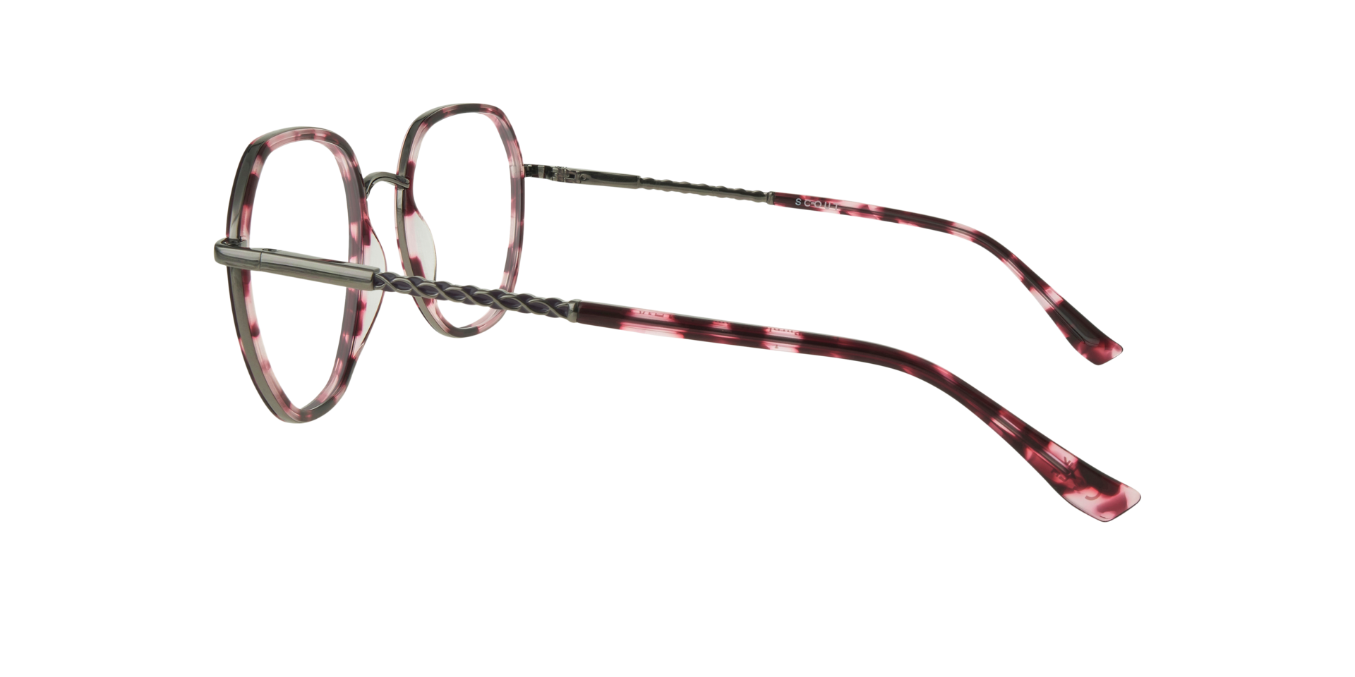 Lina Purple & Gunmetal MetalEyeglass Frames for Glasses Direct, Side View