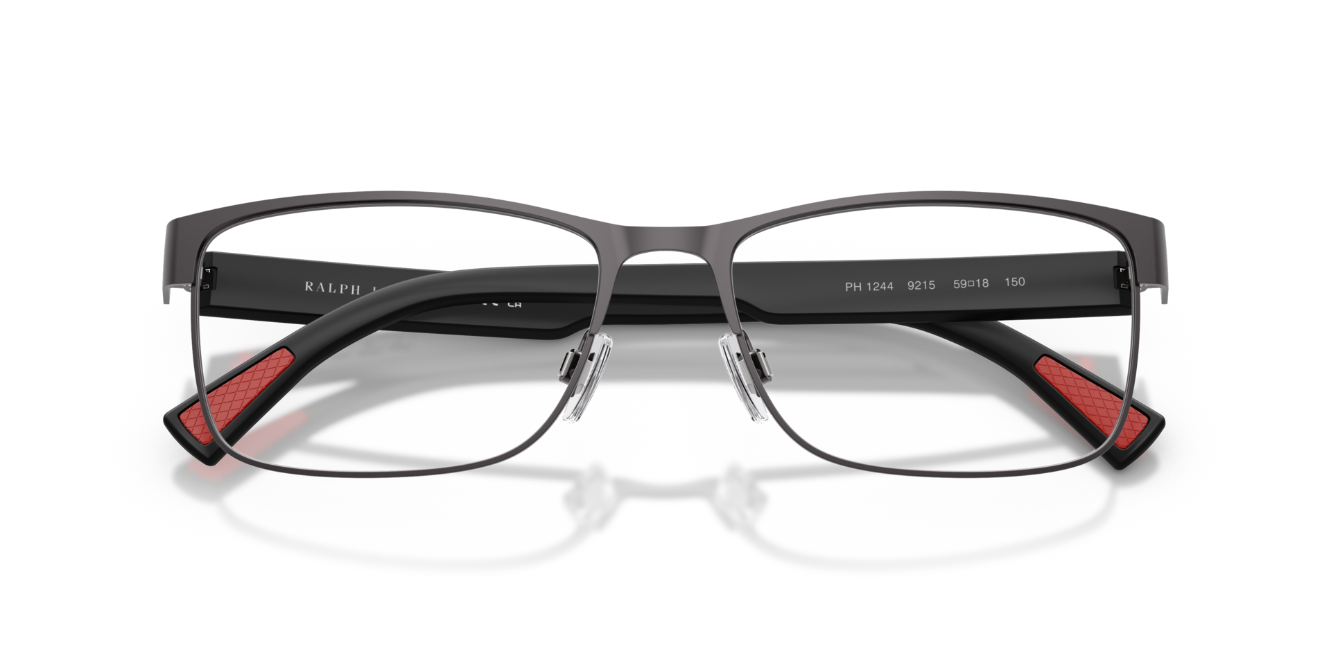 PH1244 Semishiny Dark Gunmetal MetalEyeglass Frames for Glasses Direct, Closed View