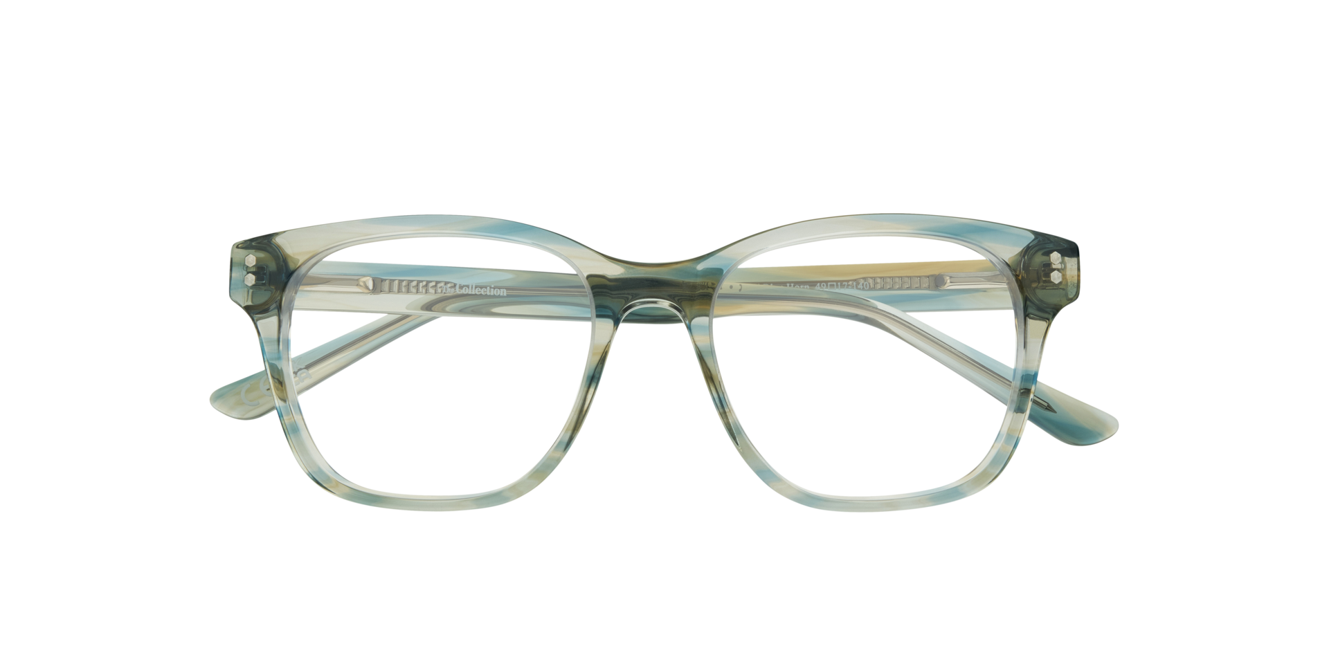 Kendrick Crystal Blue Horn AcetateEyeglass Frames for Glasses Direct, Closed View