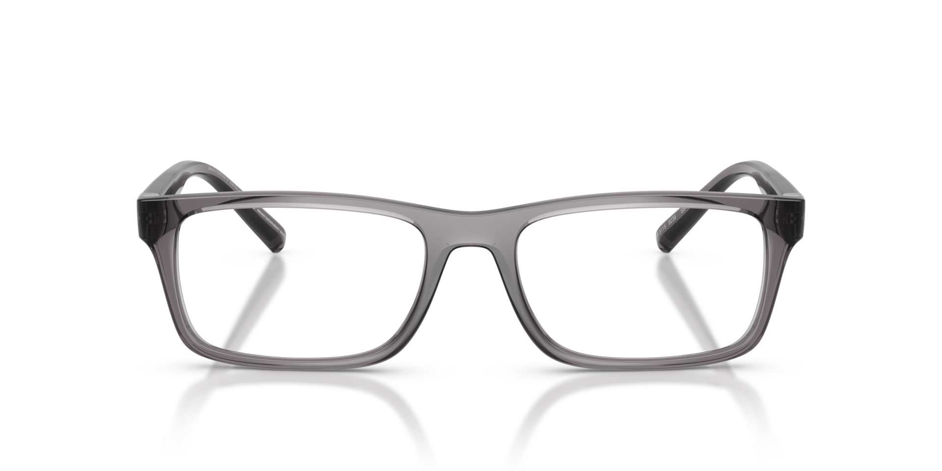 AX3115 Shiny Transparent Grey PlasticEyeglass Frames for Glasses Direct, Front View