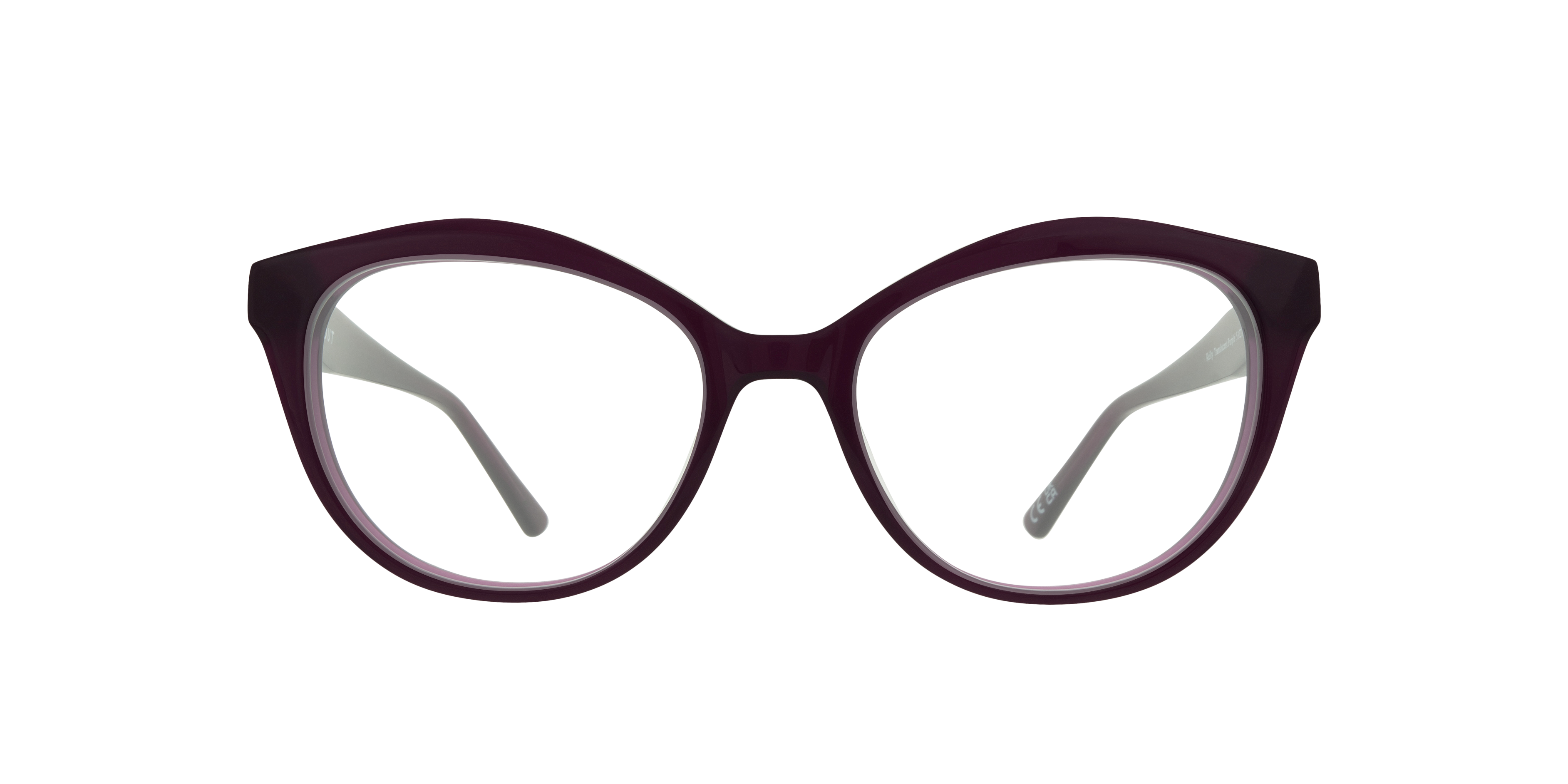 Kelly Translucent Purple AcetateEyeglass Frames for Glasses Direct, Front View