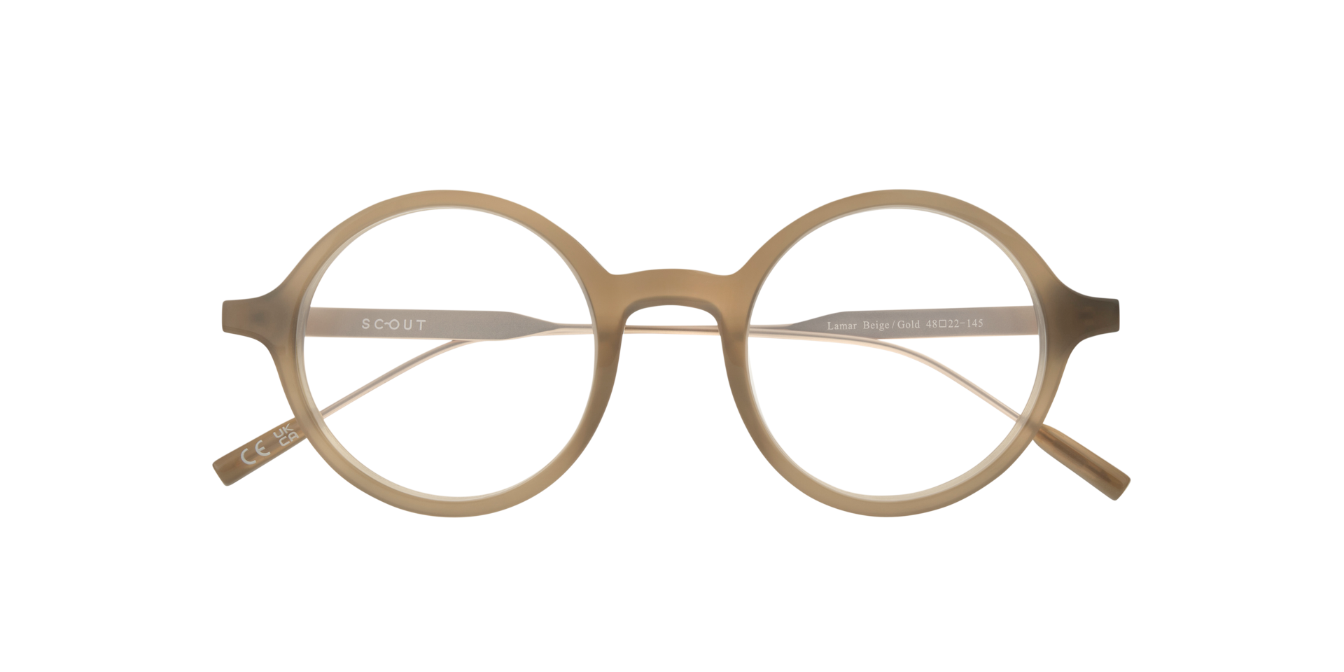 Lamar Beige & Gold AcetateEyeglass Frames for Glasses Direct, Closed View