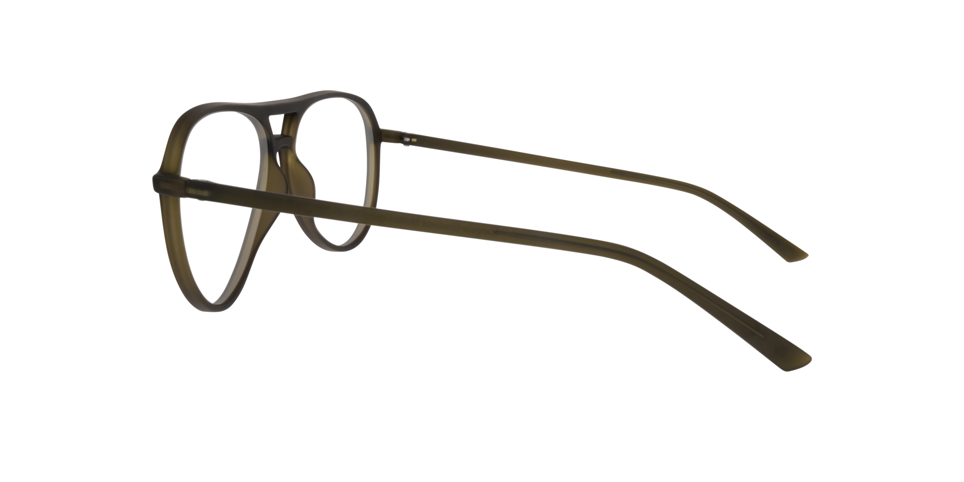 Harquin Matte Crystal Khaki PlasticSunglass Frames for Glasses Direct, Side View