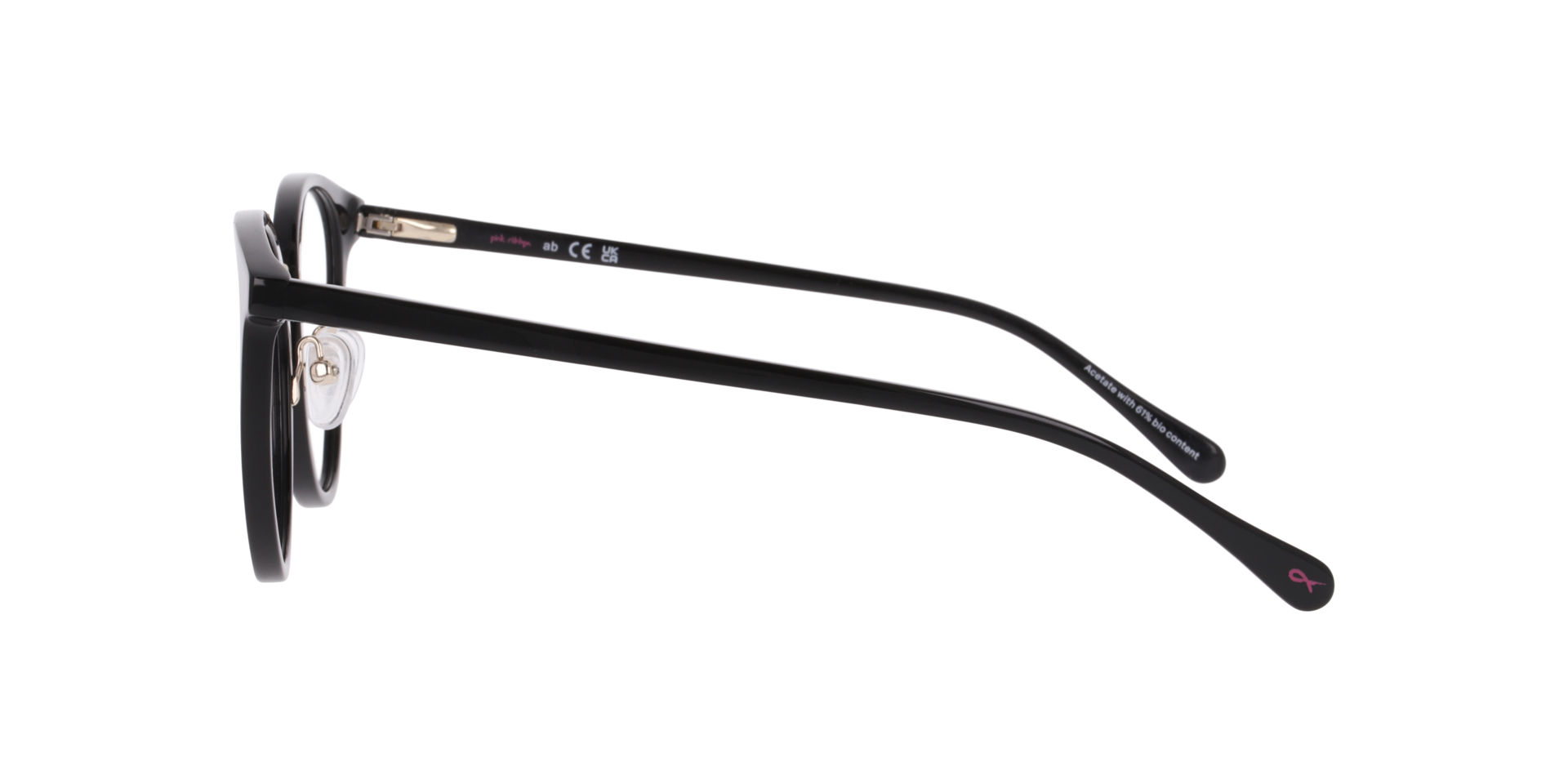 Nina Black AcetateEyeglass Frames for Glasses Direct, Side View