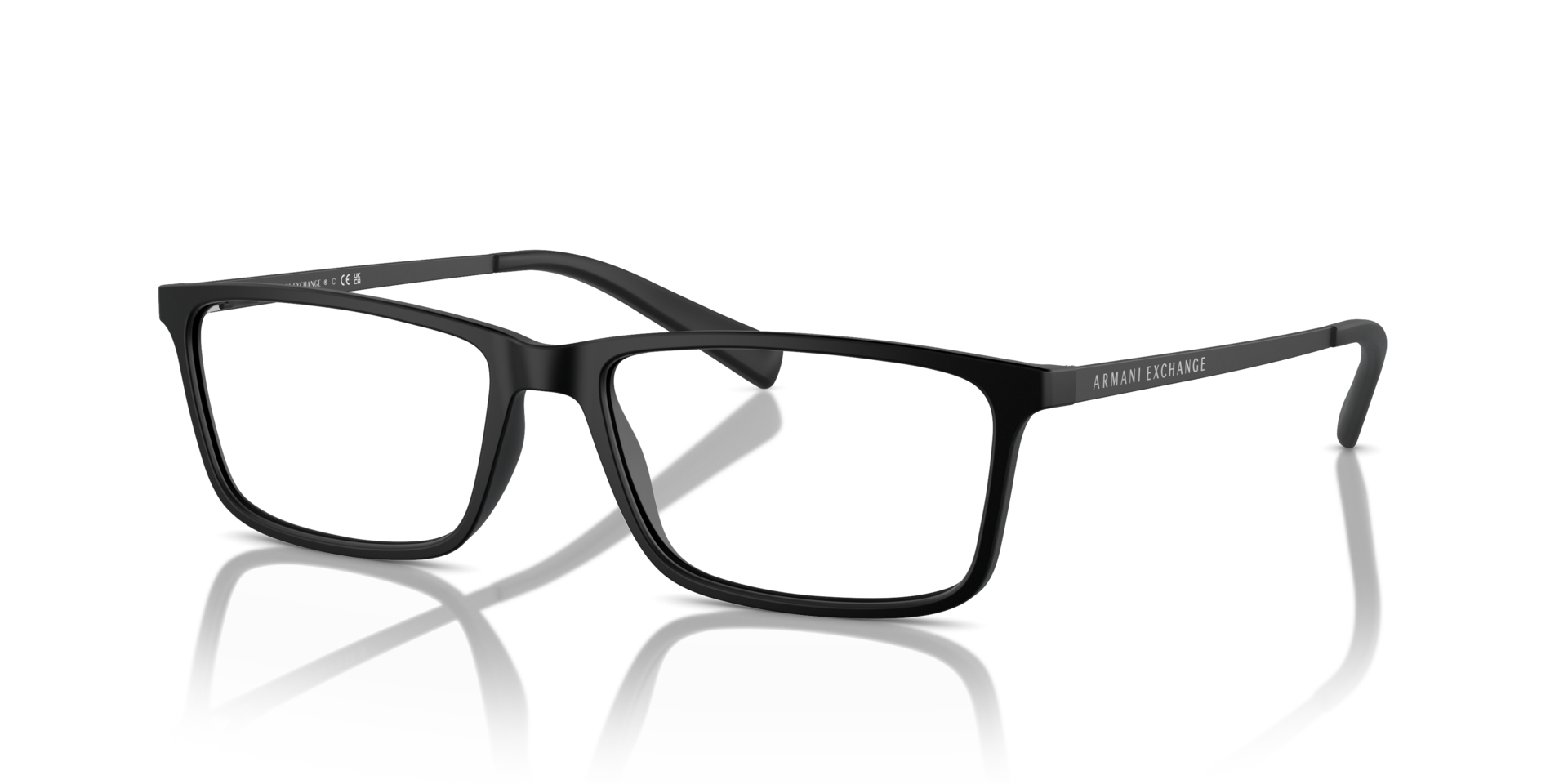AX3027 Matte Black PlasticEyeglass Frames for Glasses Direct, Angle View