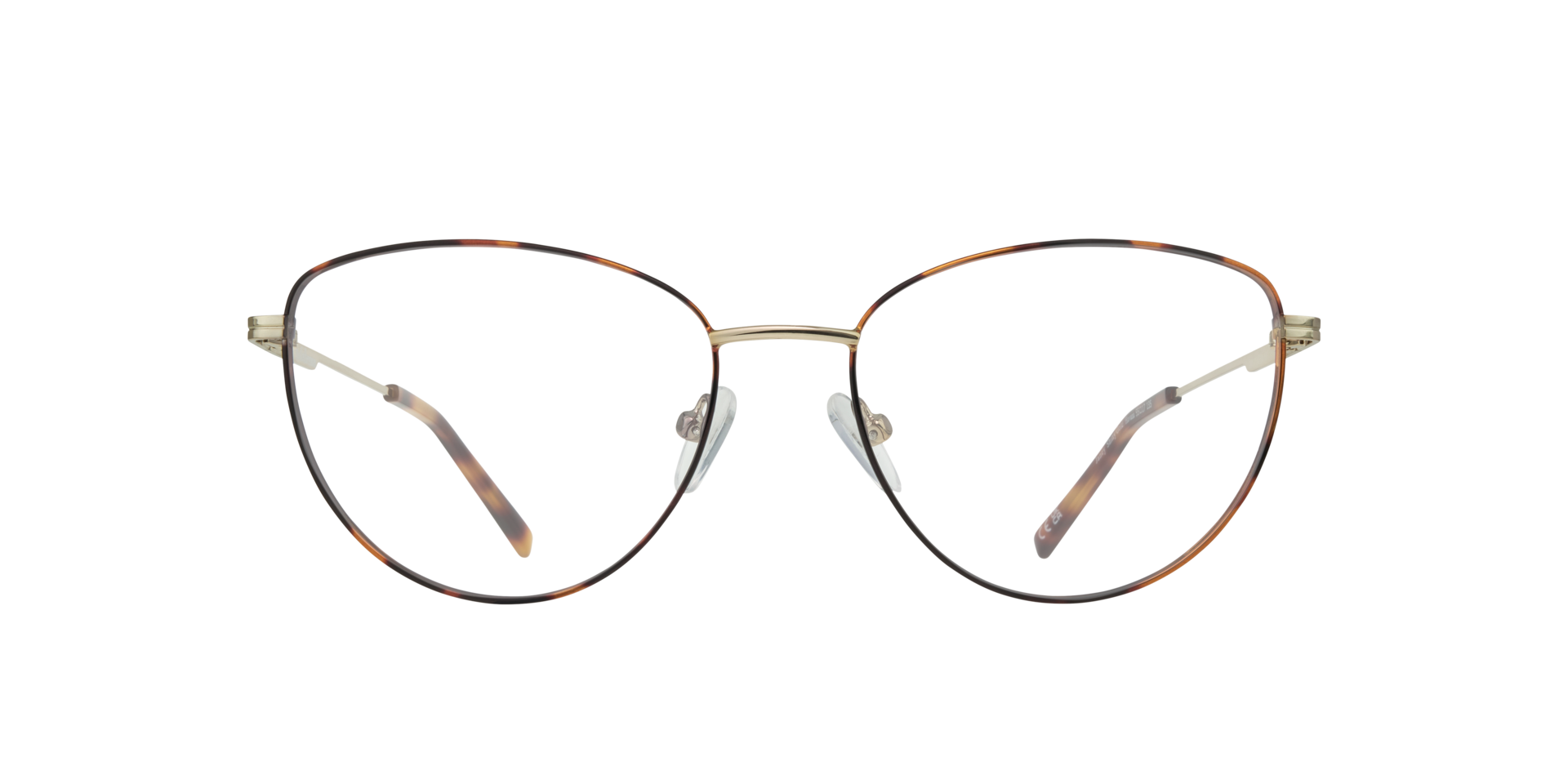 Janey Shiny Gold & Havana MetalEyeglass Frames for Glasses Direct, Front View