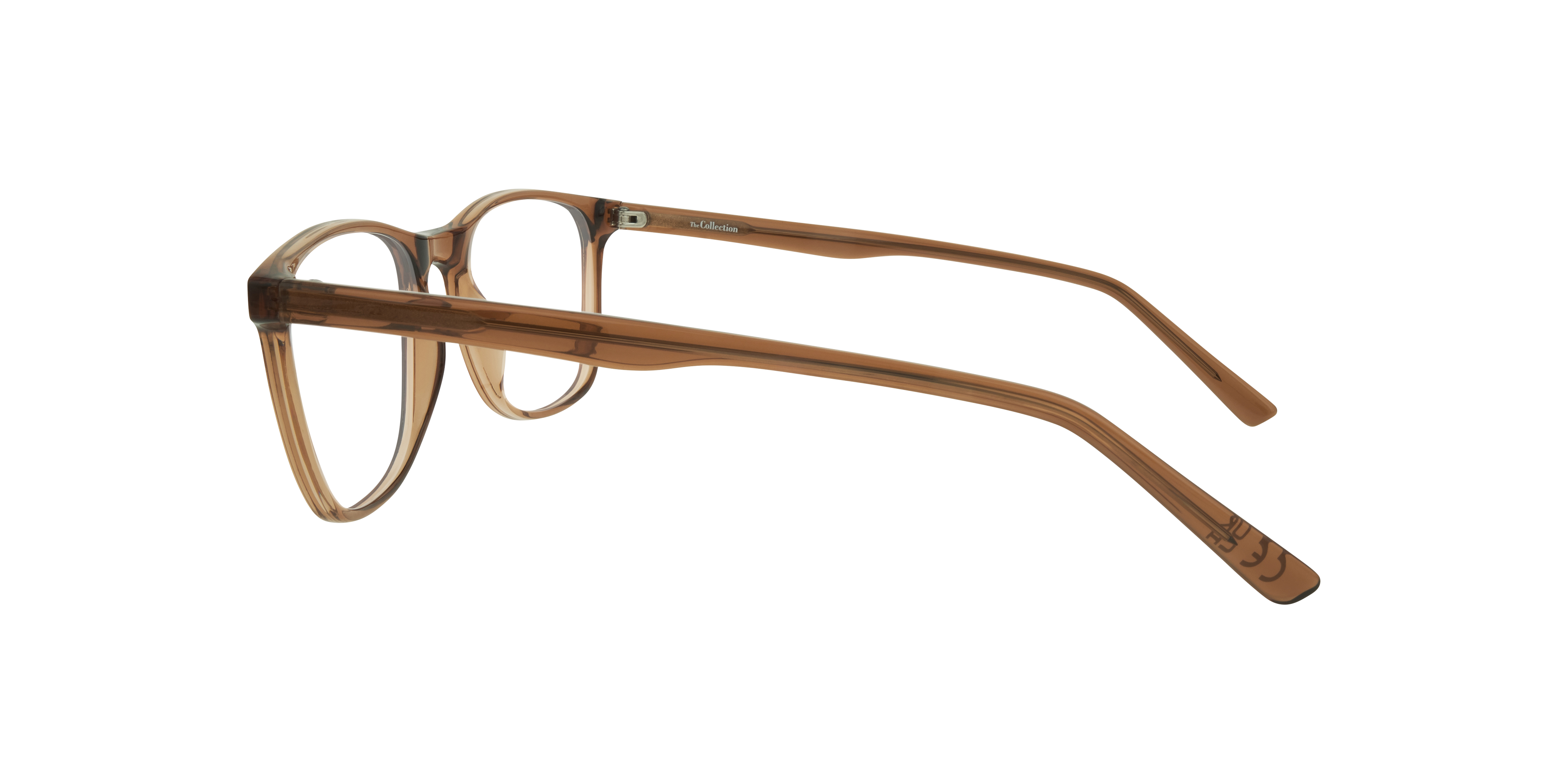 Kris Crystal Light Brown PlasticEyeglass Frames for Glasses Direct, Side View