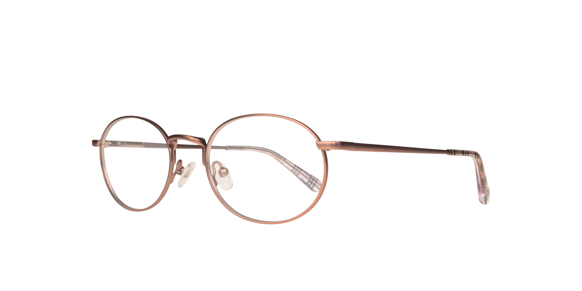 Hawkins Matte Rose Gold MetalEyeglass Frames for Glasses Direct, Angle View