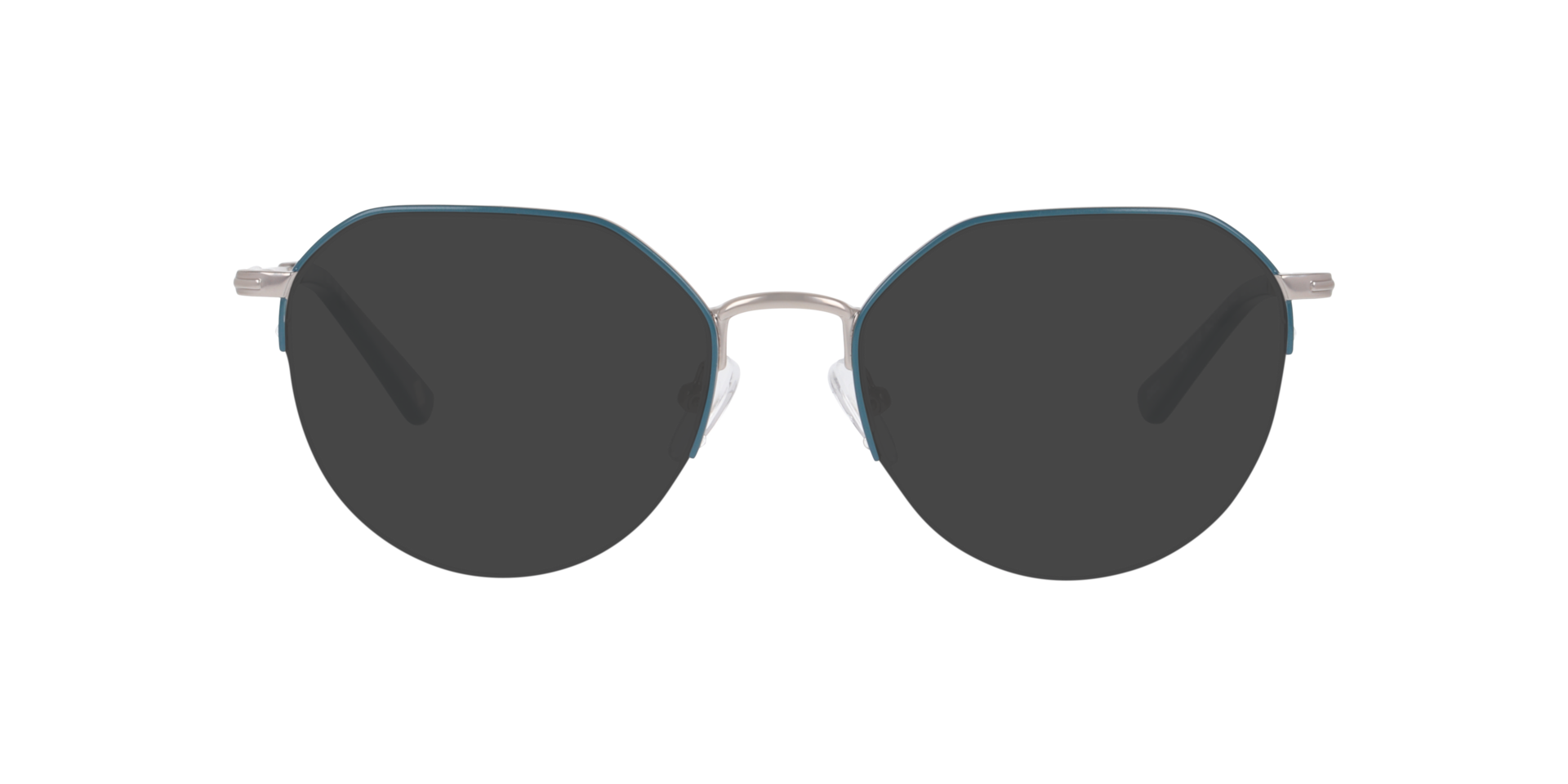 Notting Hill Green & Silver MetalEyeglass Frames for Glasses Direct, with Tinted Lenses