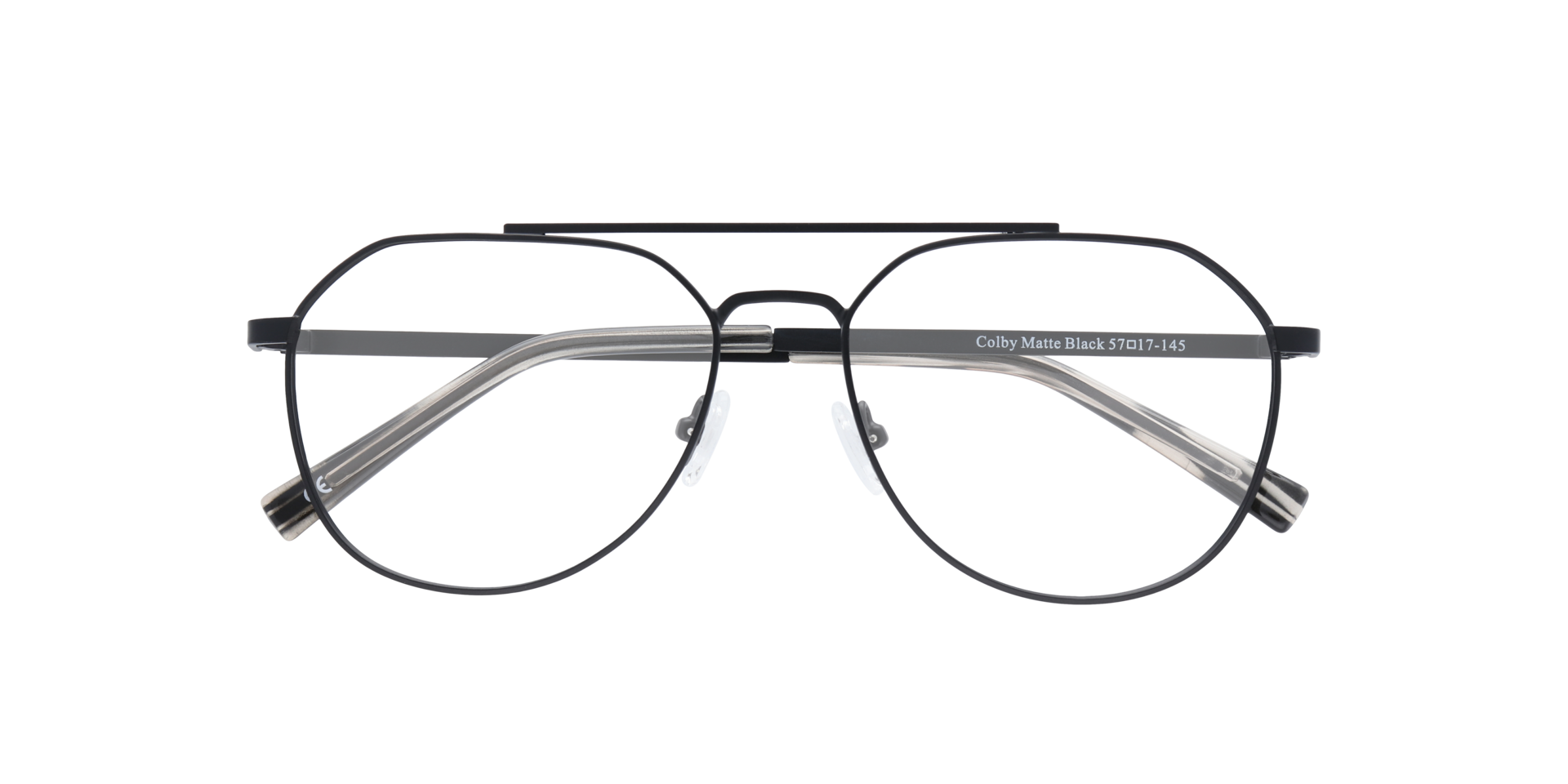 Colby Matte Black MetalEyeglass Frames for Glasses Direct, Closed View