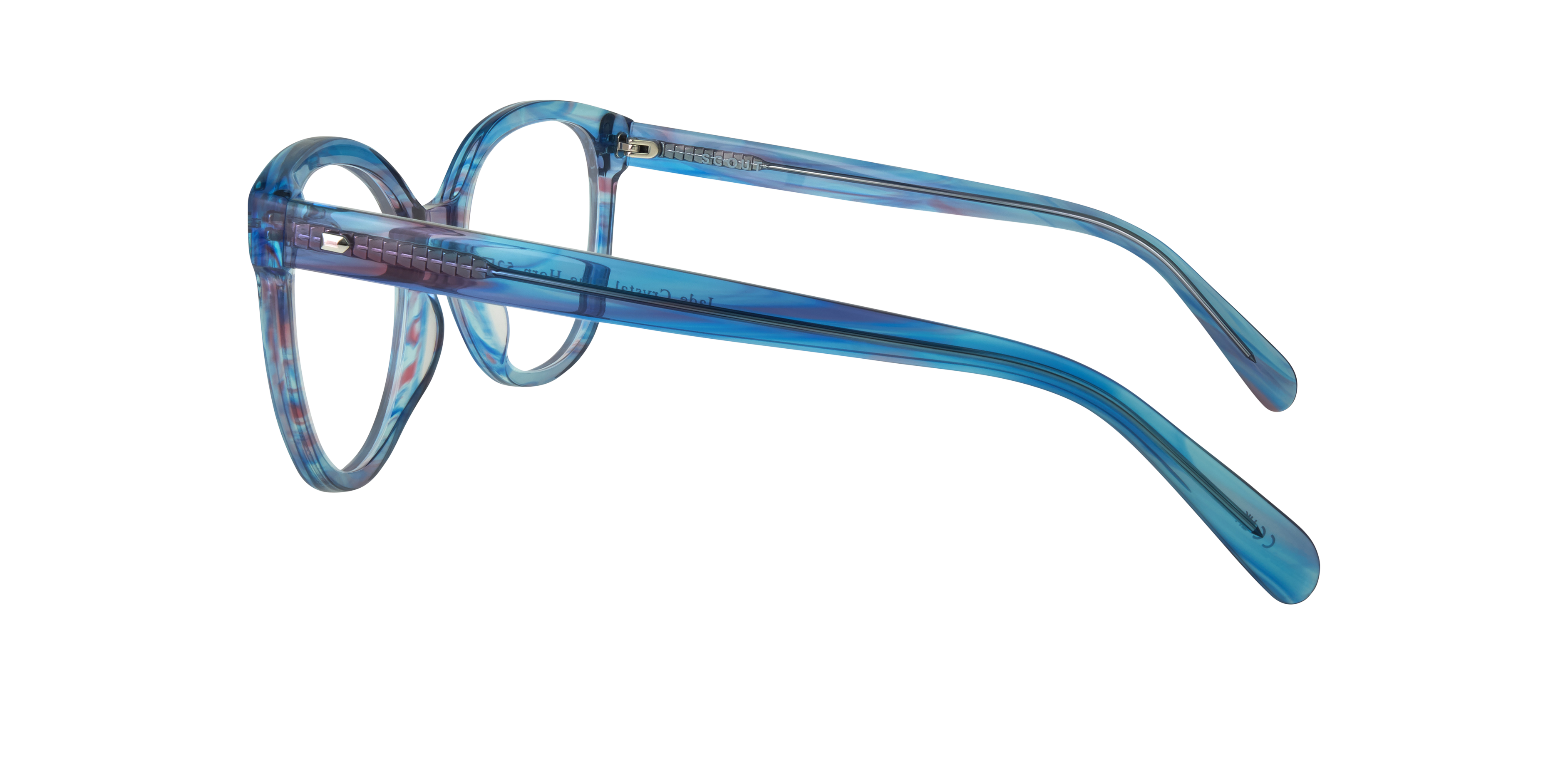 Jade Crystal Blue Horn AcetateSunglass Frames for Glasses Direct, Side View