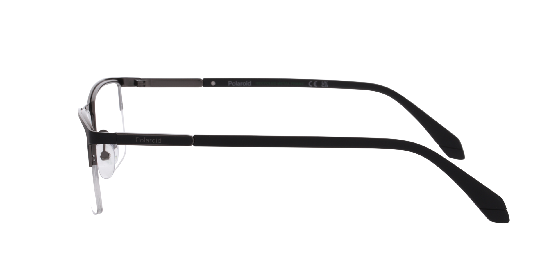 PLD D599 Black MetalEyeglass Frames for Glasses Direct, Side View