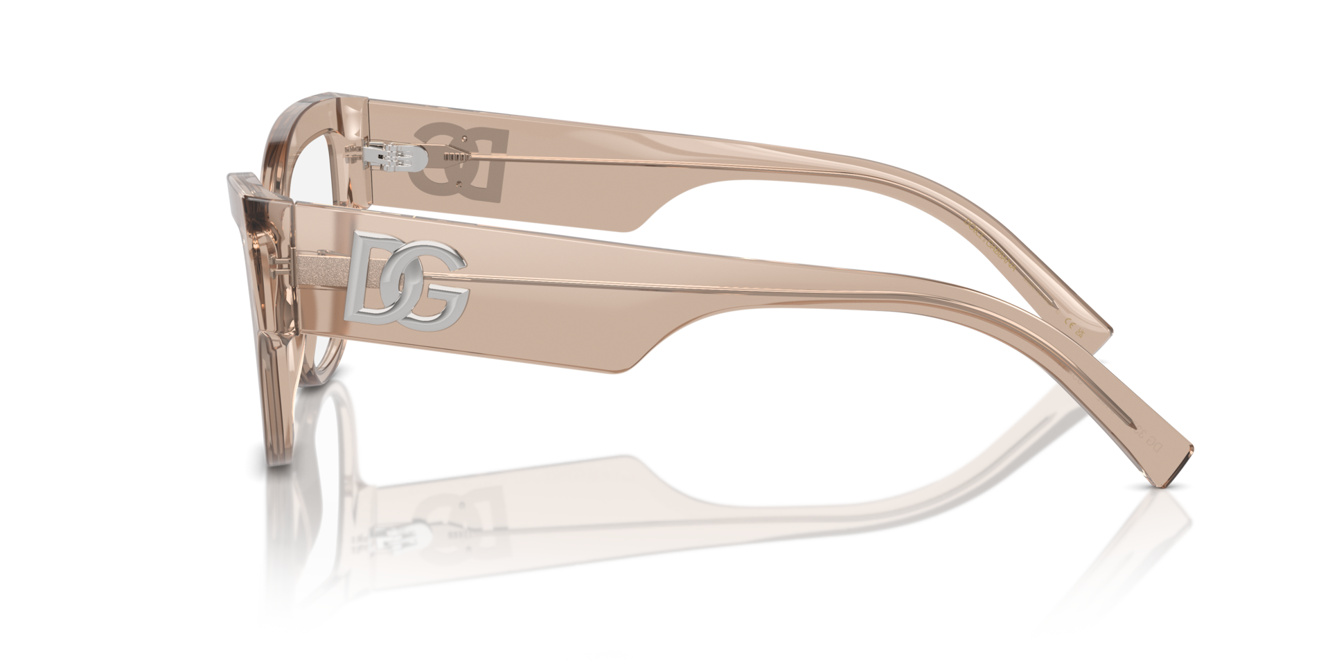 DG3378 Transparent Camel AcetateEyeglass Frames for Glasses Direct, Side View