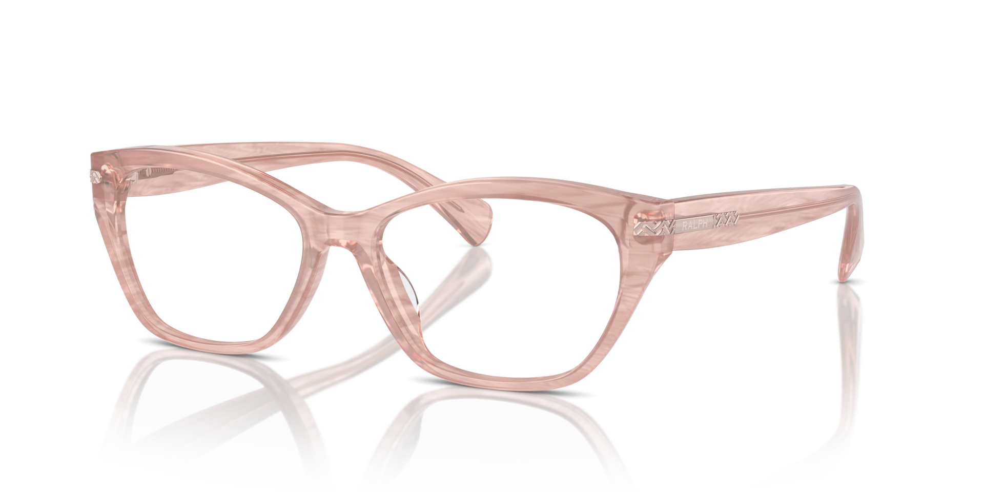 RA7161U Shiny Transparent Rose AcetateEyeglass Frames for Glasses Direct, Angle View