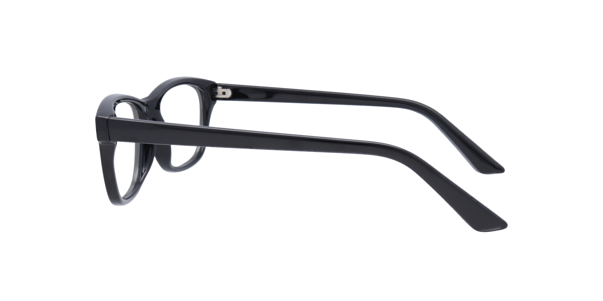 Damica Black PlasticEyeglass Frames for Glasses Direct, Side View