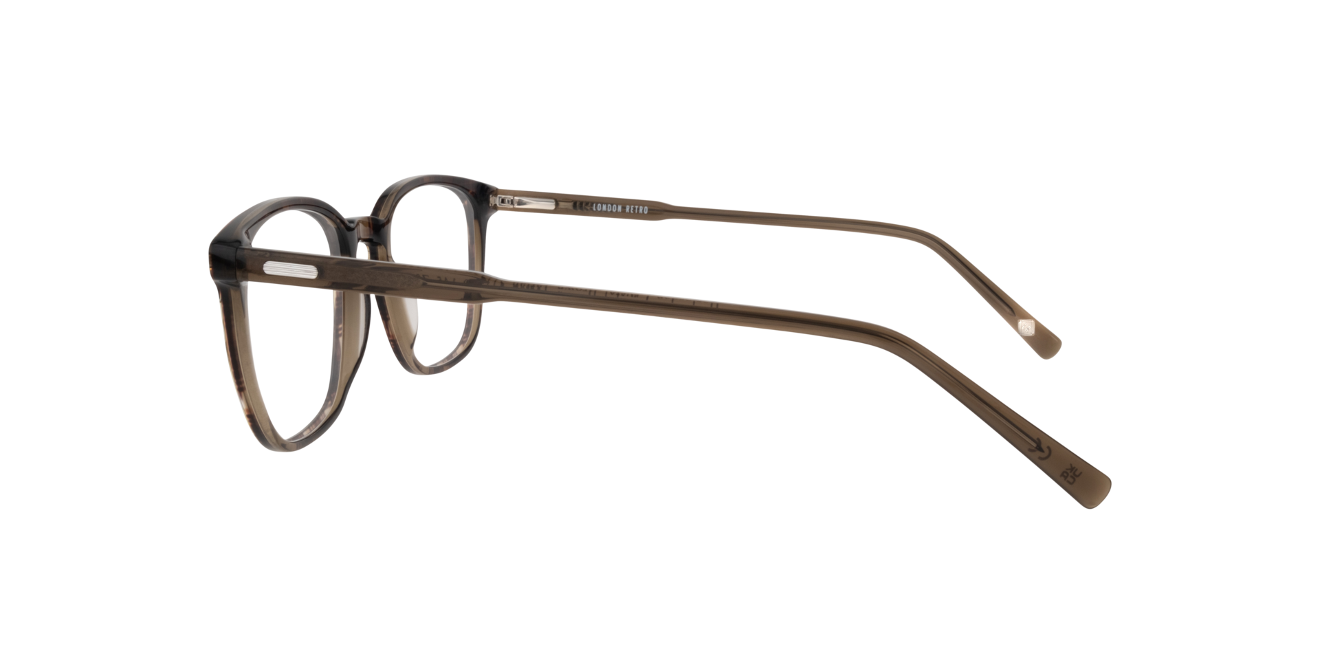 Harlesden Crystal Brown Tartan AcetateEyeglass Frames for Glasses Direct, Side View