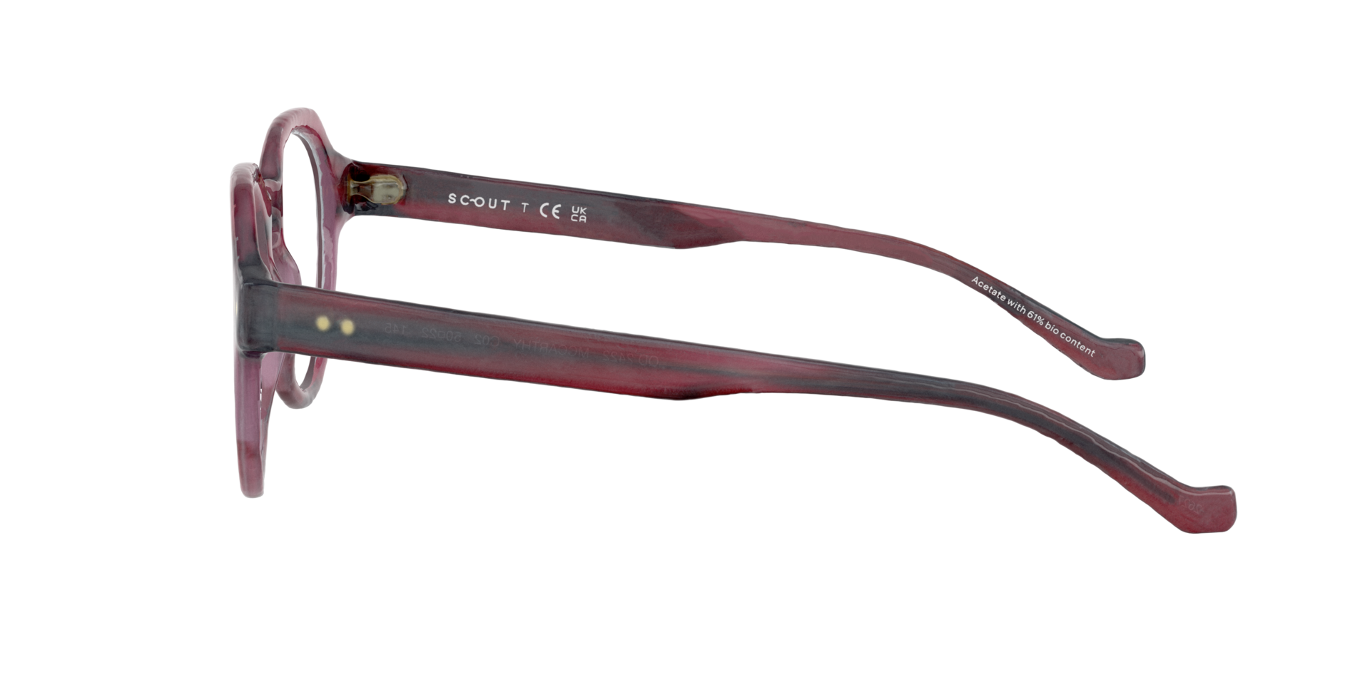 Mccarthy Stripped Purple AcetateEyeglass Frames for Glasses Direct, Side View