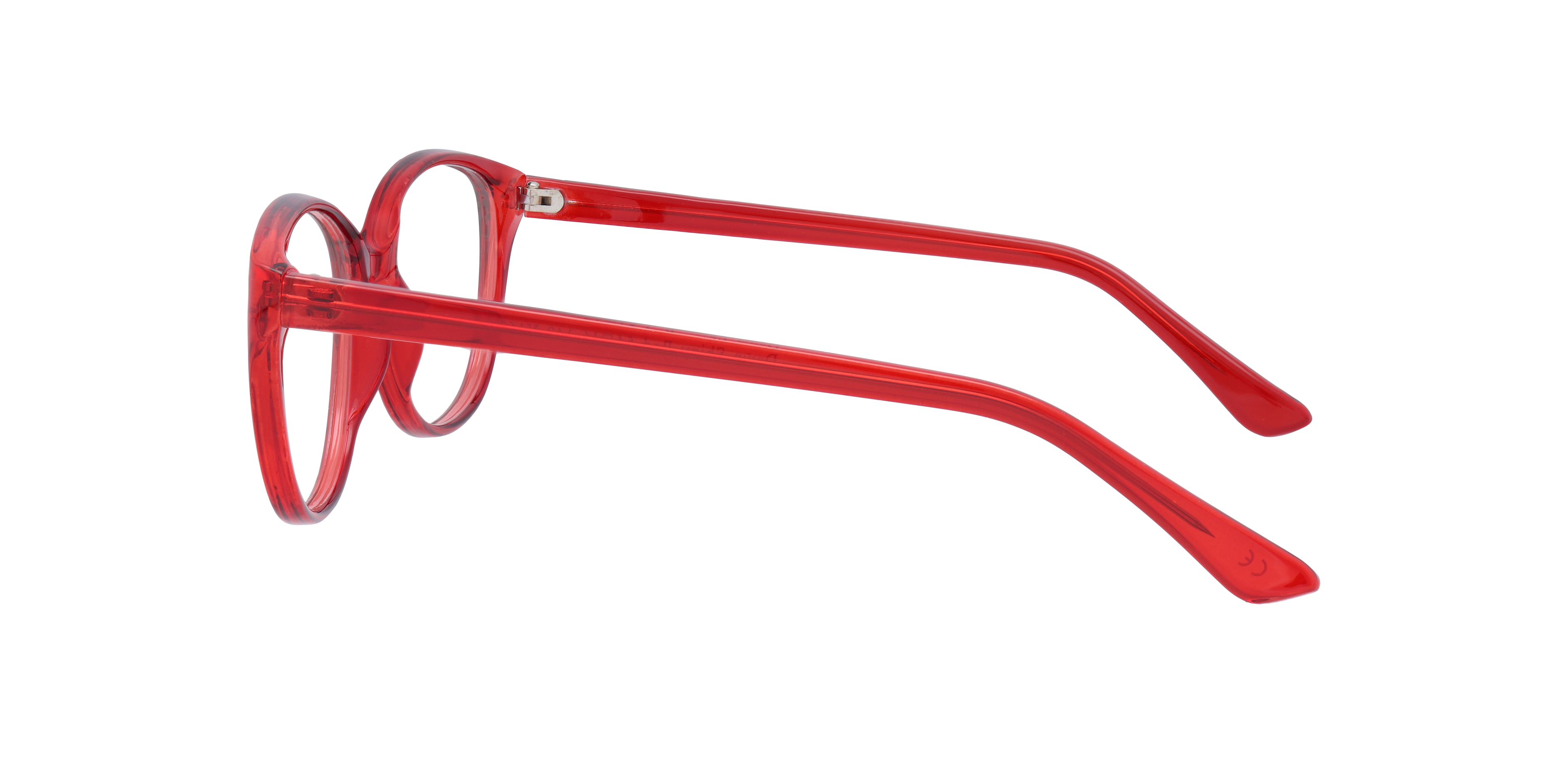 Dawn Shiny Red PlasticSunglass Frames for Glasses Direct, Side View