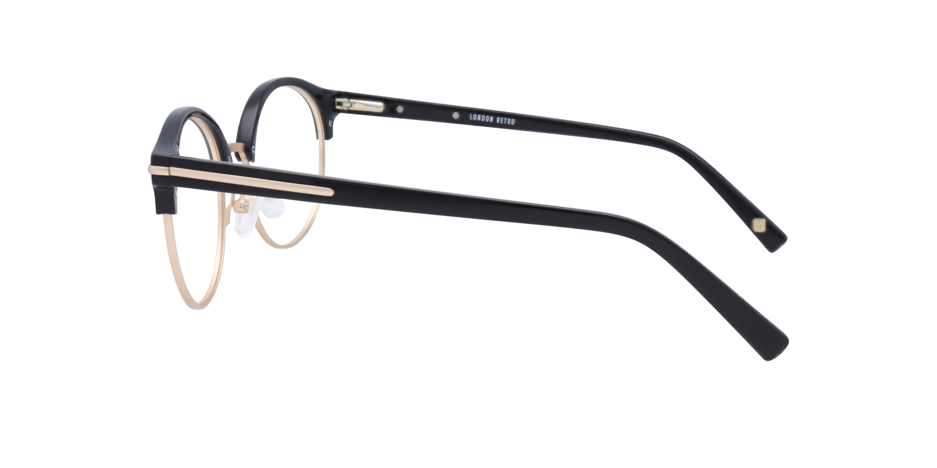 Fulwell Black MetalEyeglass Frames for Glasses Direct, Side View