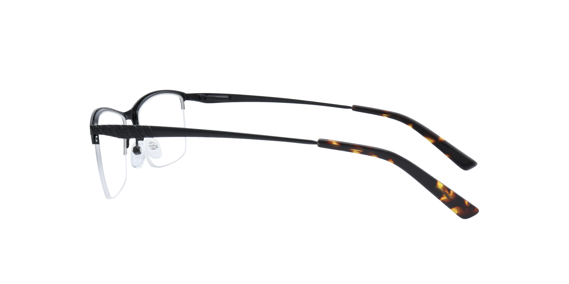 Elise Matte Black MetalEyeglass Frames for Glasses Direct, Side View