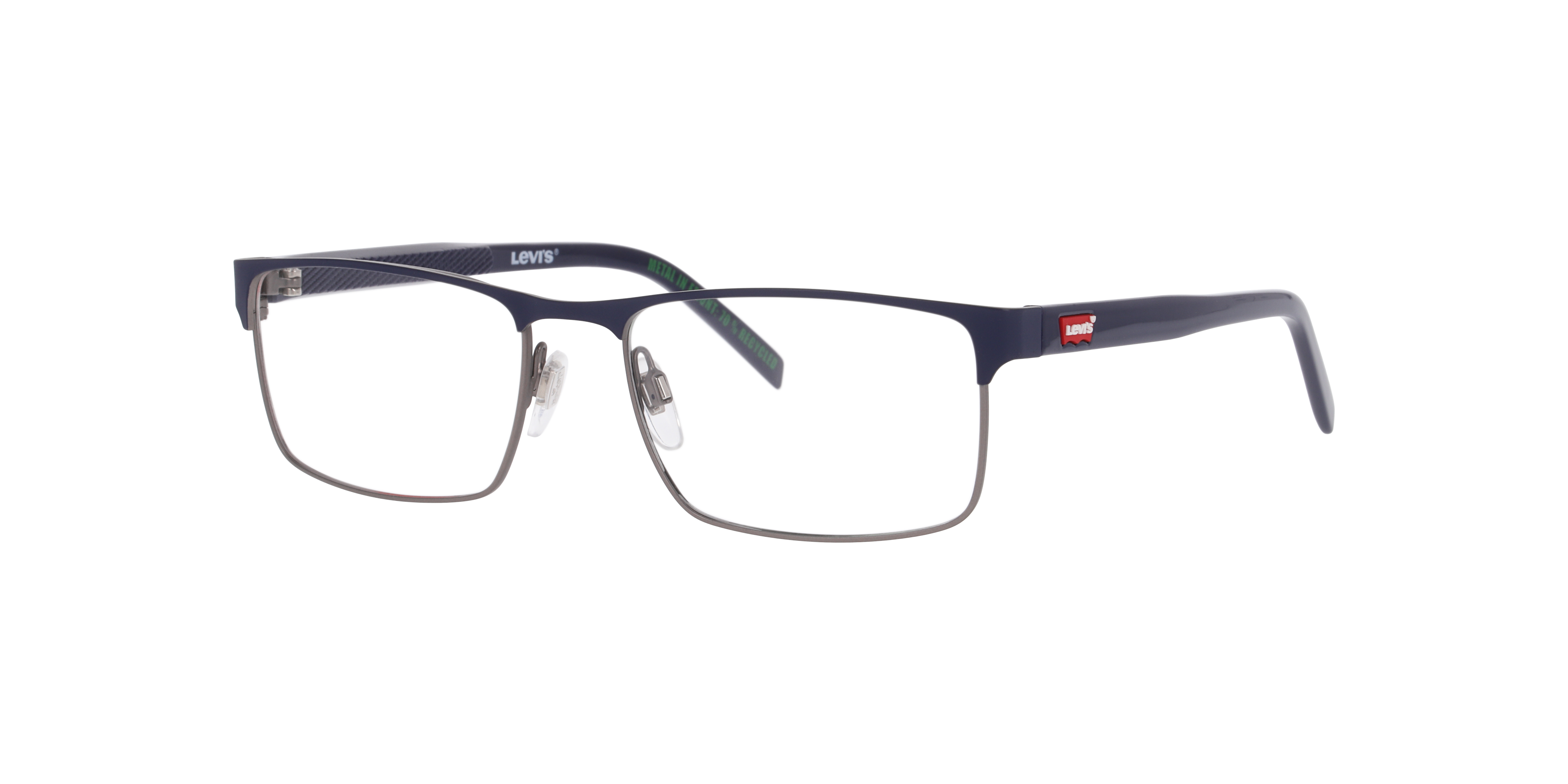 LV 5092 Blue MetalEyeglass Frames for Glasses Direct, Angle View