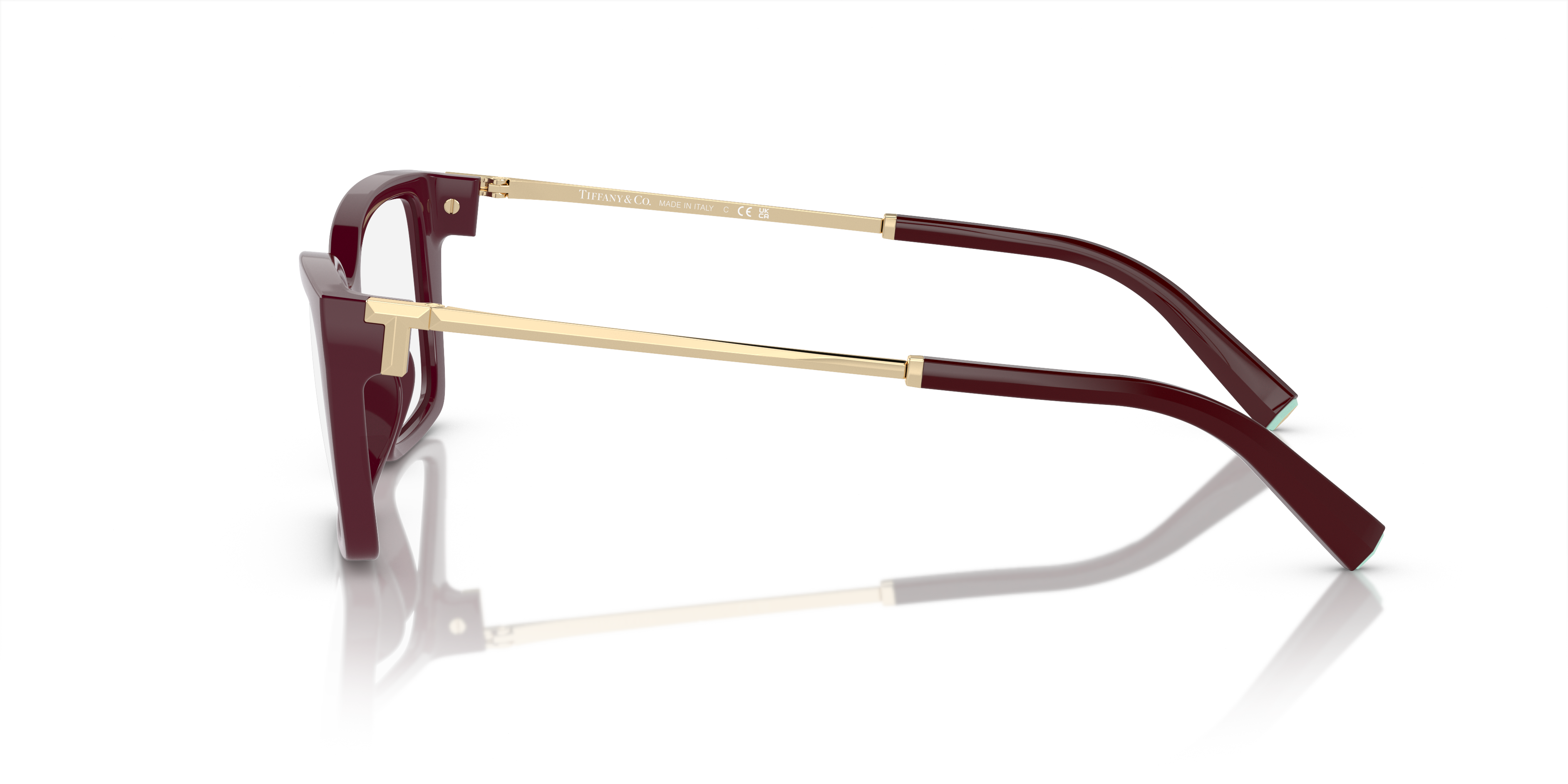 TF2239U Burgundy PlasticEyeglass Frames for Glasses Direct, Side View