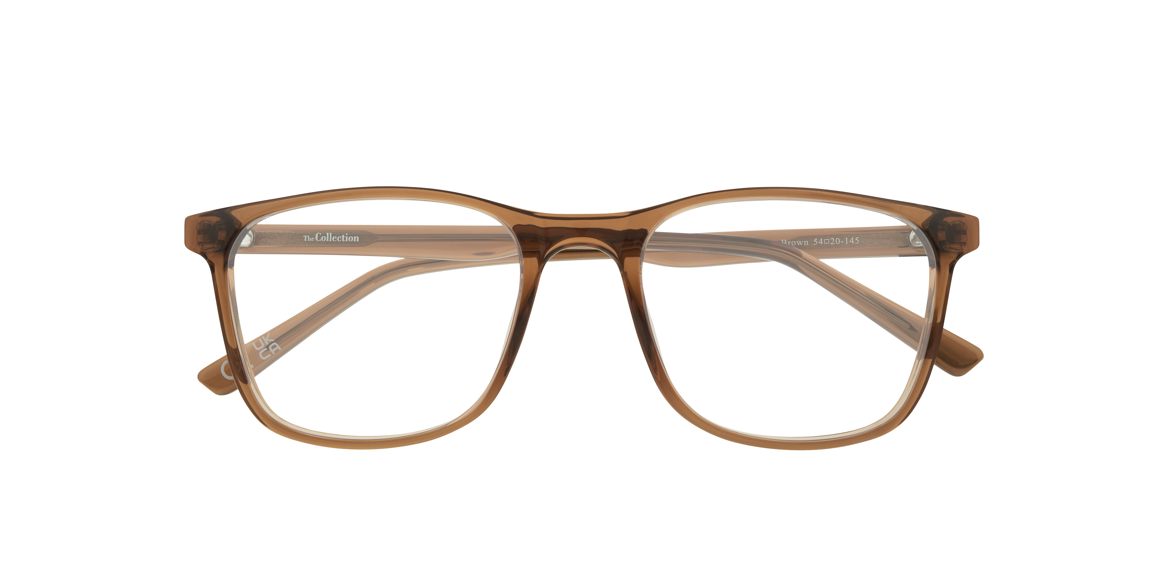 Kris Crystal Light Brown PlasticEyeglass Frames for Glasses Direct, Closed View