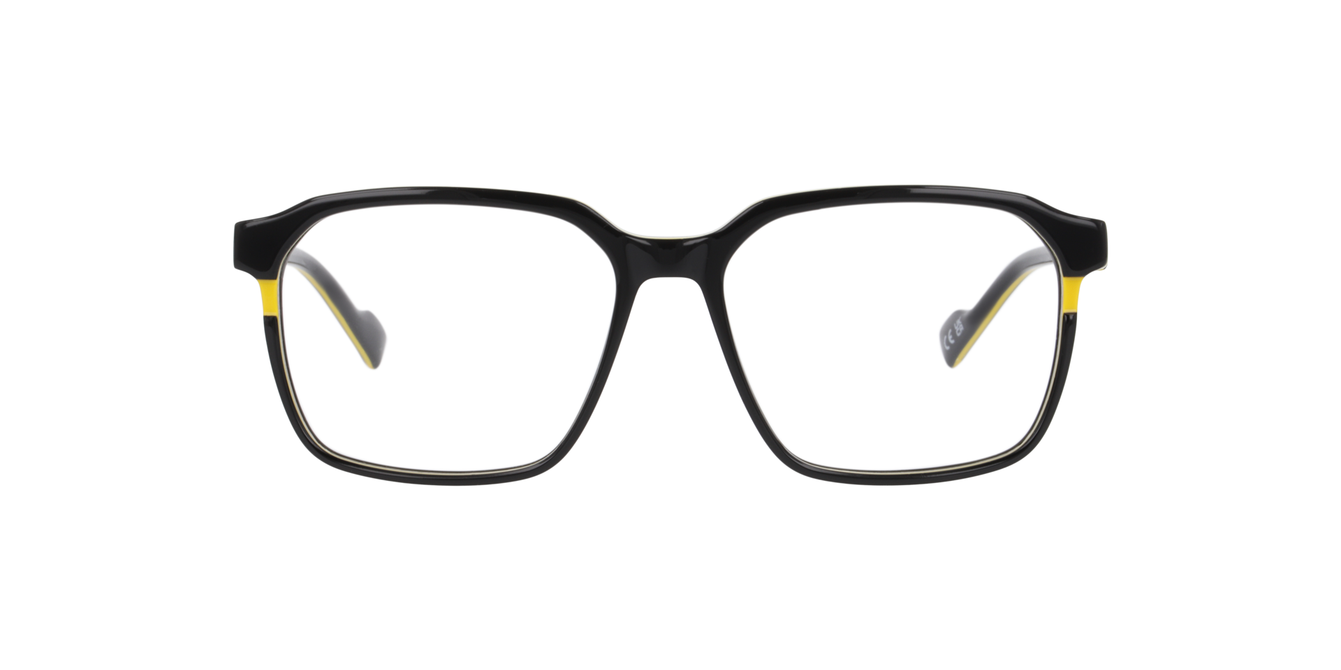 Maddox Black On Yellow AcetateEyeglass Frames for Glasses Direct, Front View