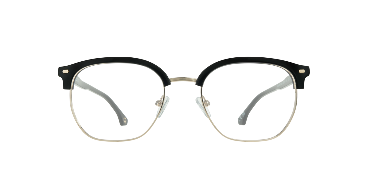 Black/Shiny Gold square Metal eyeglasses Online - Full Rim - Keegan