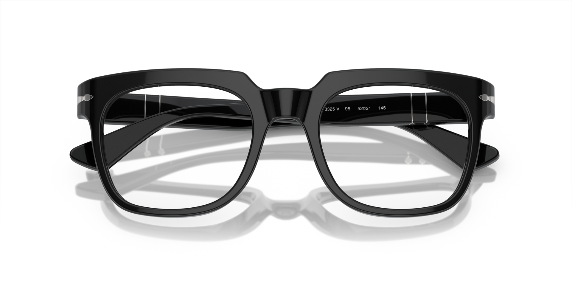 PO3325V Black AcetateEyeglass Frames for Glasses Direct, Closed View