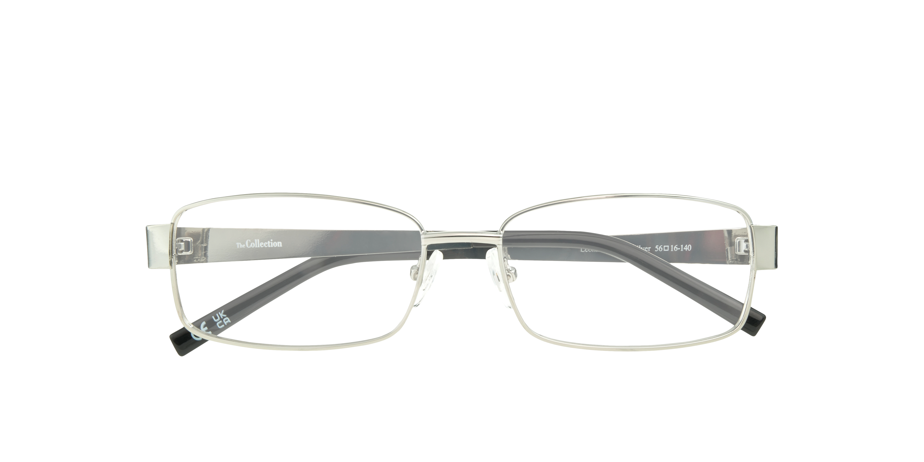 Leonardo Shiny Silver MetalEyeglass Frames for Glasses Direct, Closed View