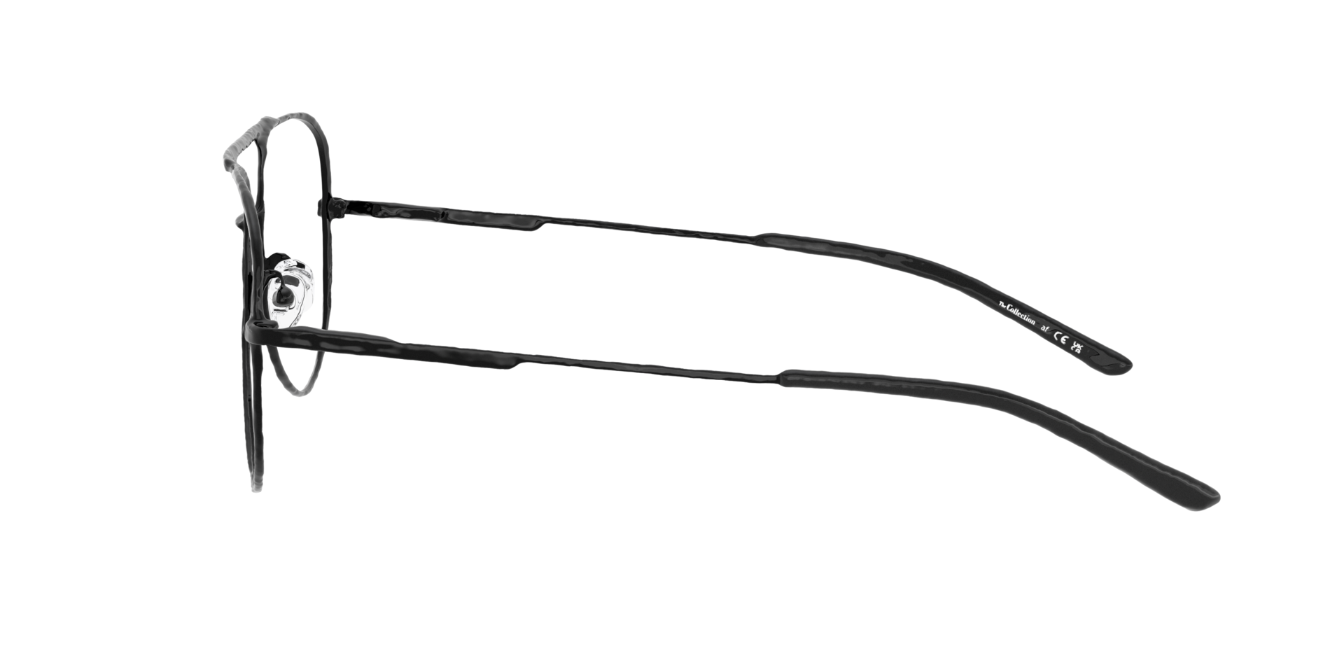 Maverick Matt Black MetalEyeglass Frames for Glasses Direct, Side View