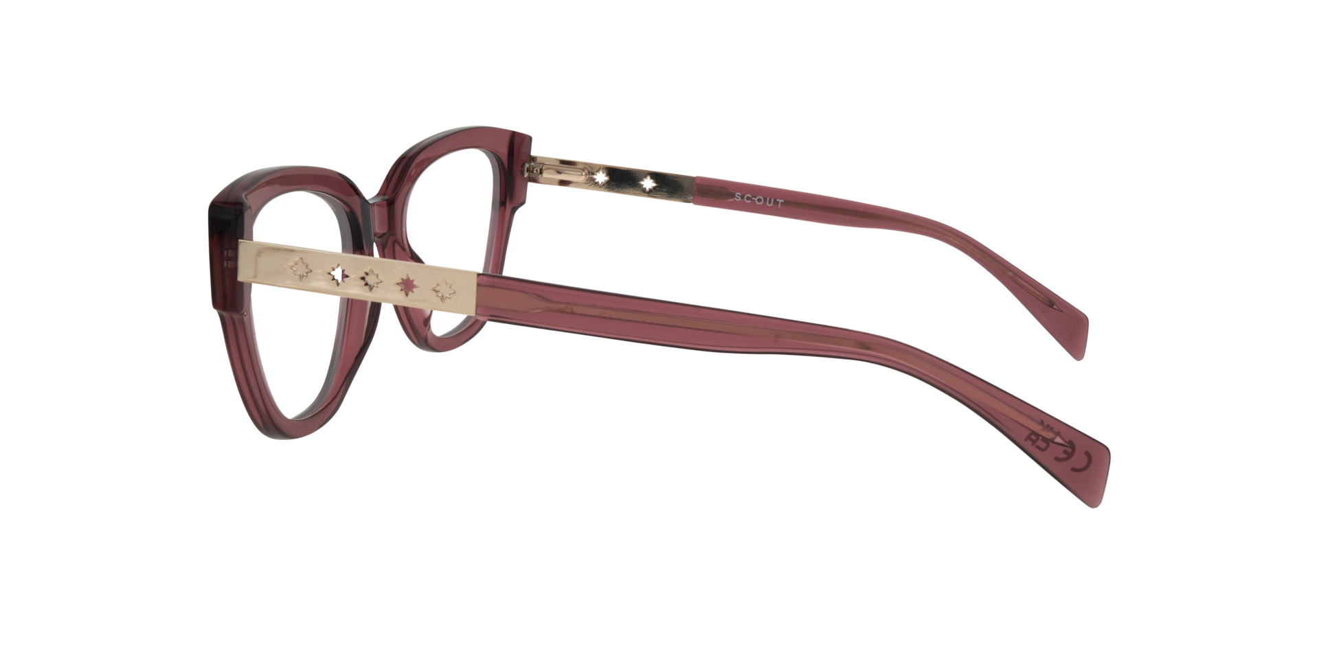 Kenzie Translucent Pink AcetateSunglass Frames for Glasses Direct, Side View