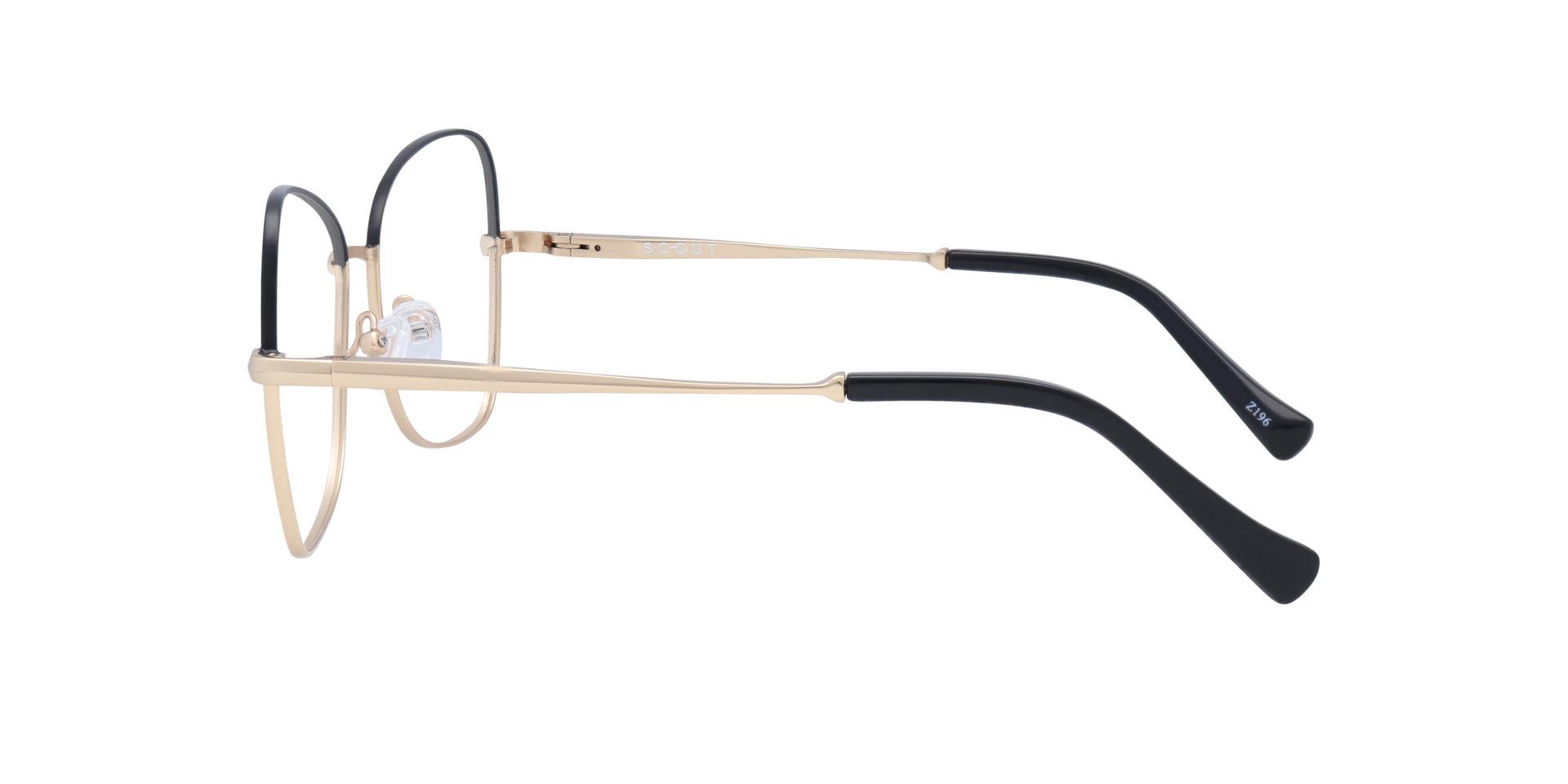 Geri Matte Gold & Black MetalEyeglass Frames for Glasses Direct, Side View